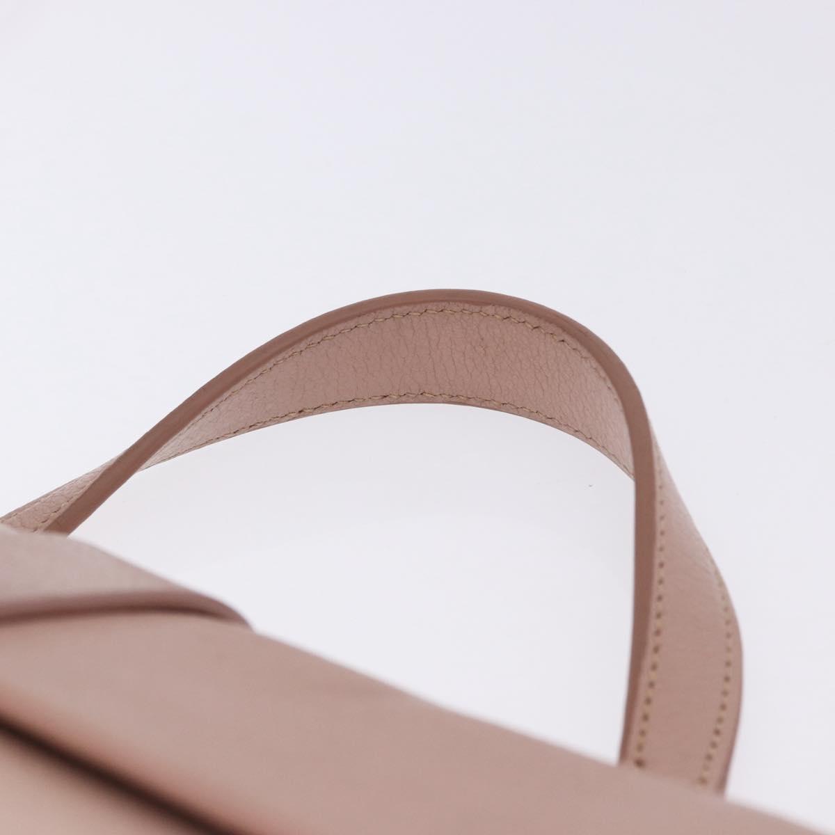 Miu Miu Hand Bag Leather 2way Pink Gold Tone Auth ka6266A