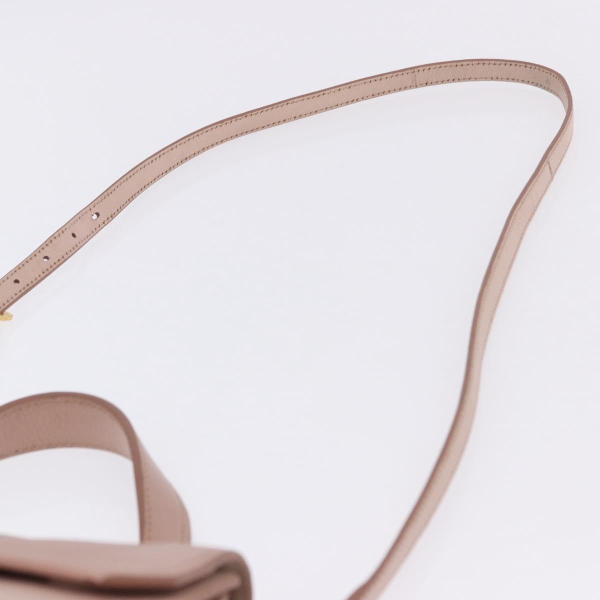 Miu Miu Hand Bag Leather 2way Pink Gold Tone Auth ka6266A