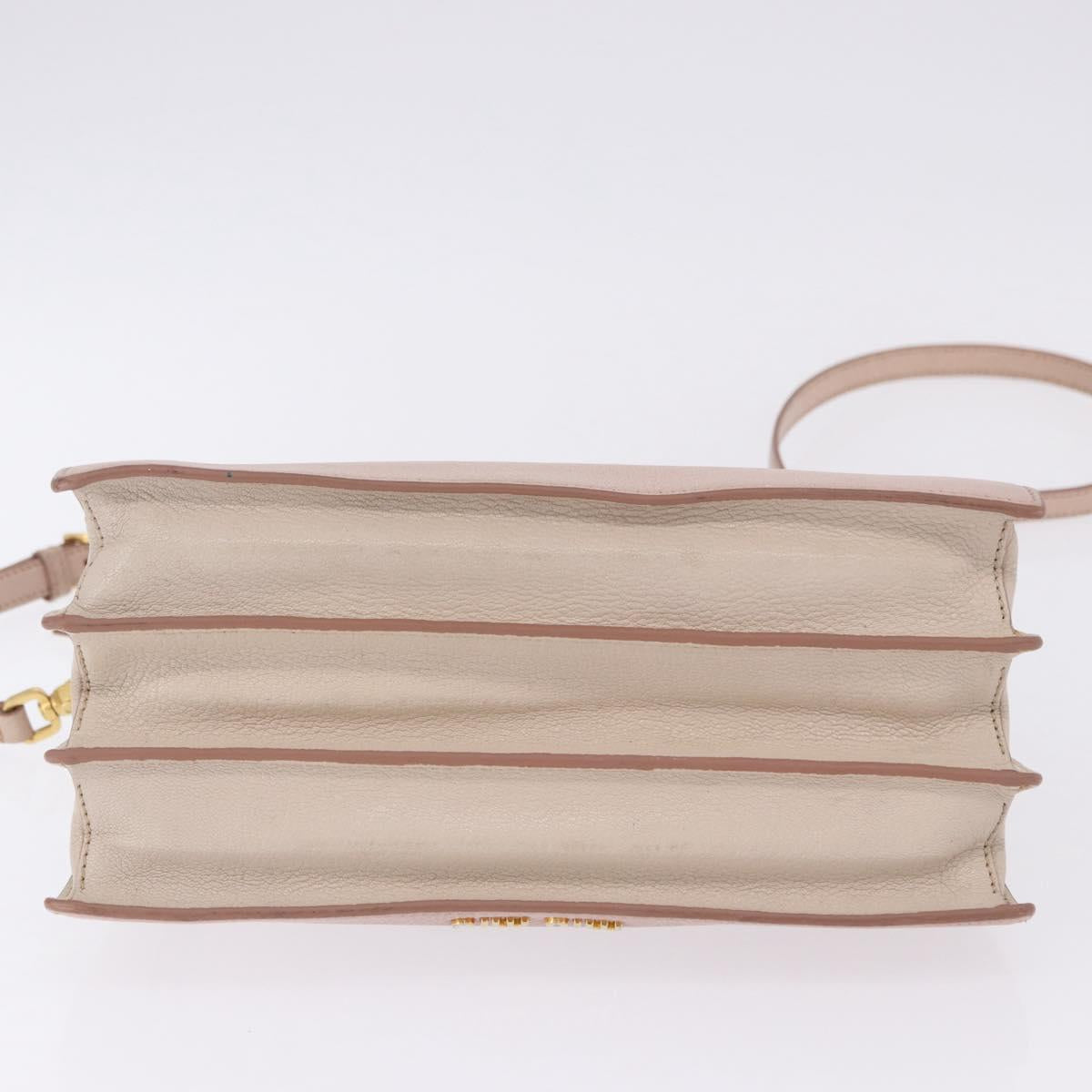 Miu Miu Hand Bag Leather 2way Pink Gold Tone Auth ka6266A
