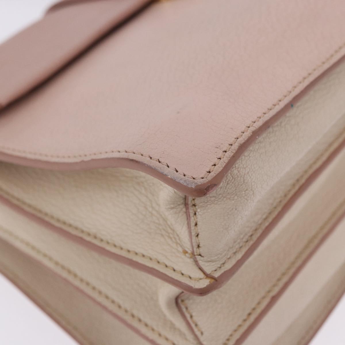 Miu Miu Hand Bag Leather 2way Pink Gold Tone Auth ka6266A