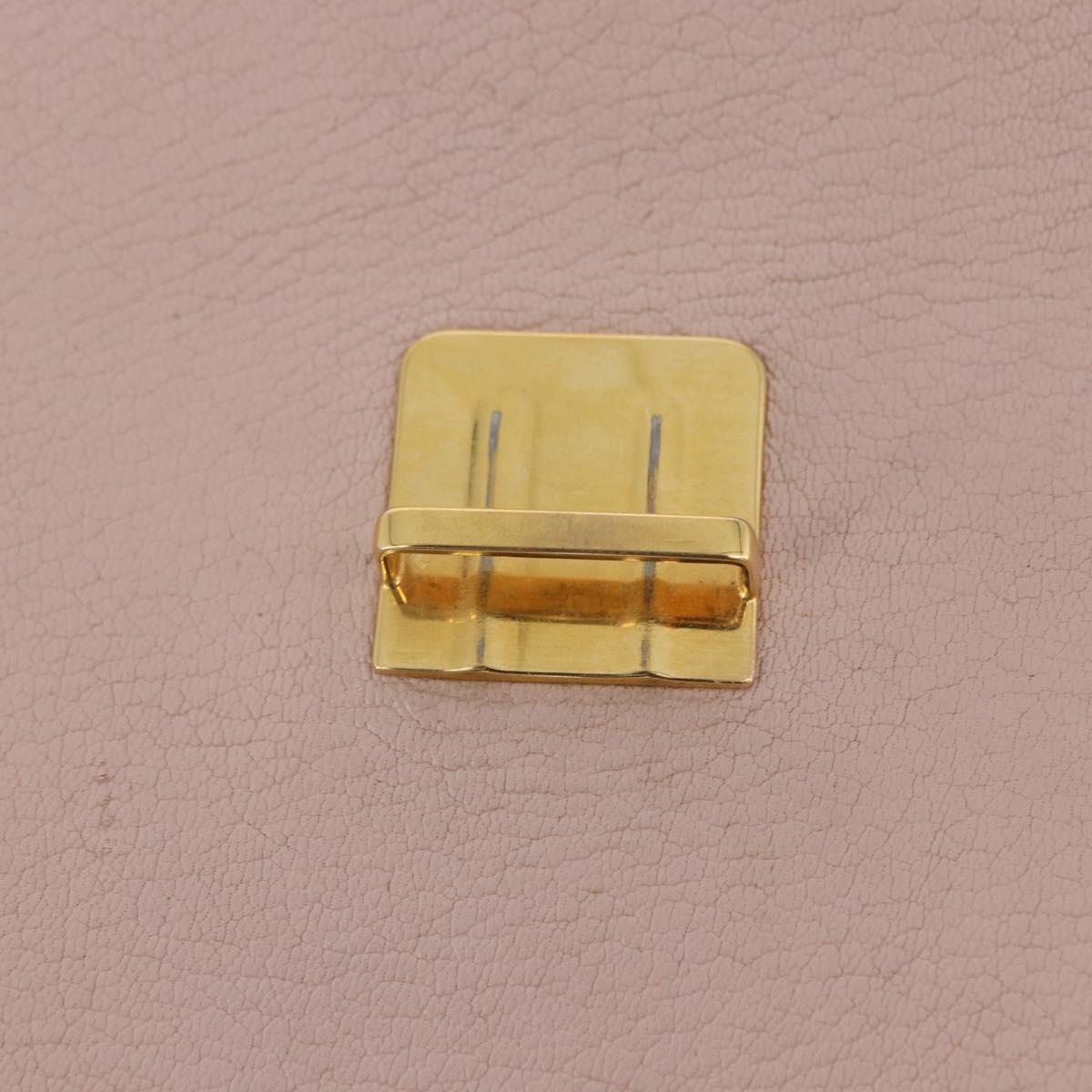 Miu Miu Hand Bag Leather 2way Pink Gold Tone Auth ka6266A