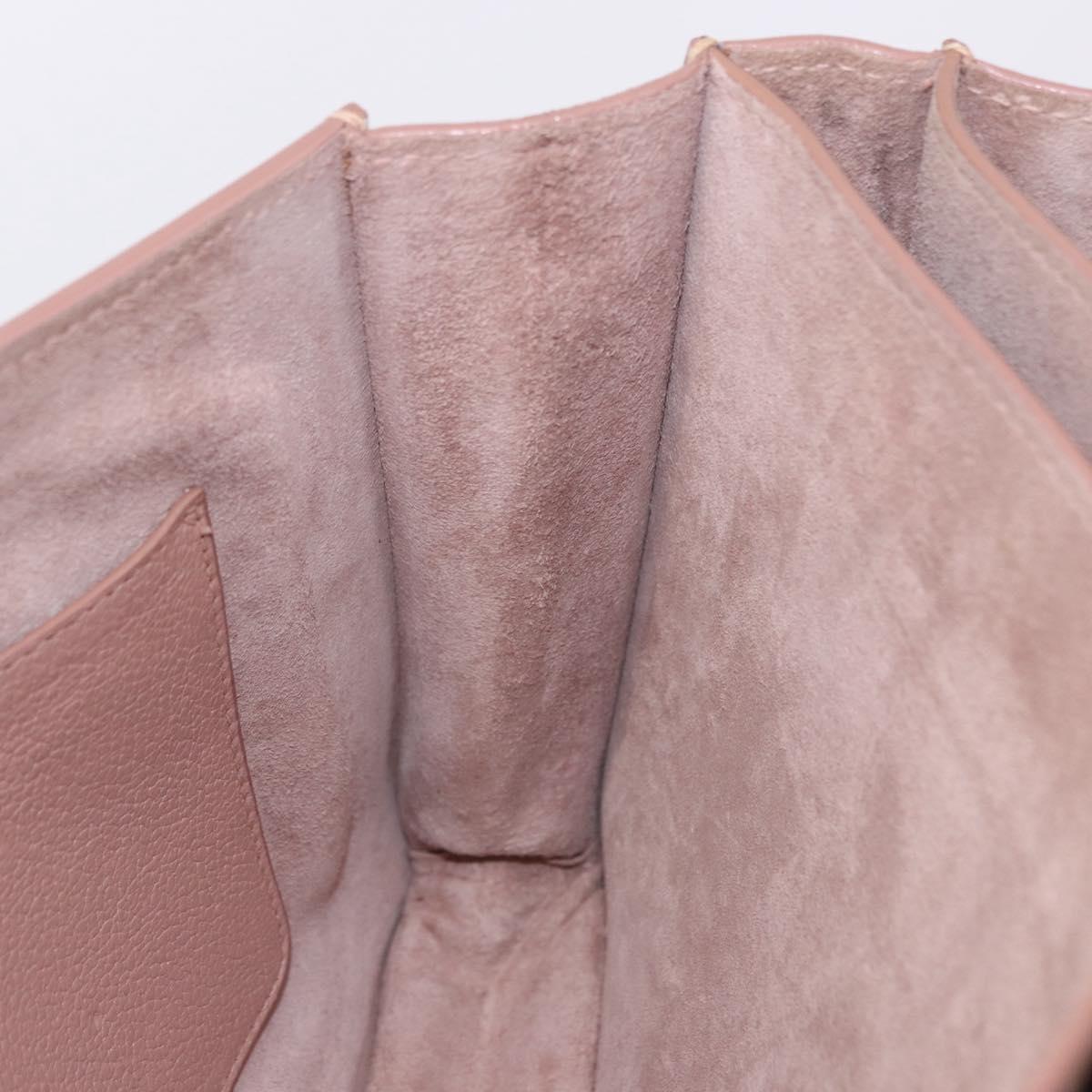 Miu Miu Hand Bag Leather 2way Pink Gold Tone Auth ka6266A