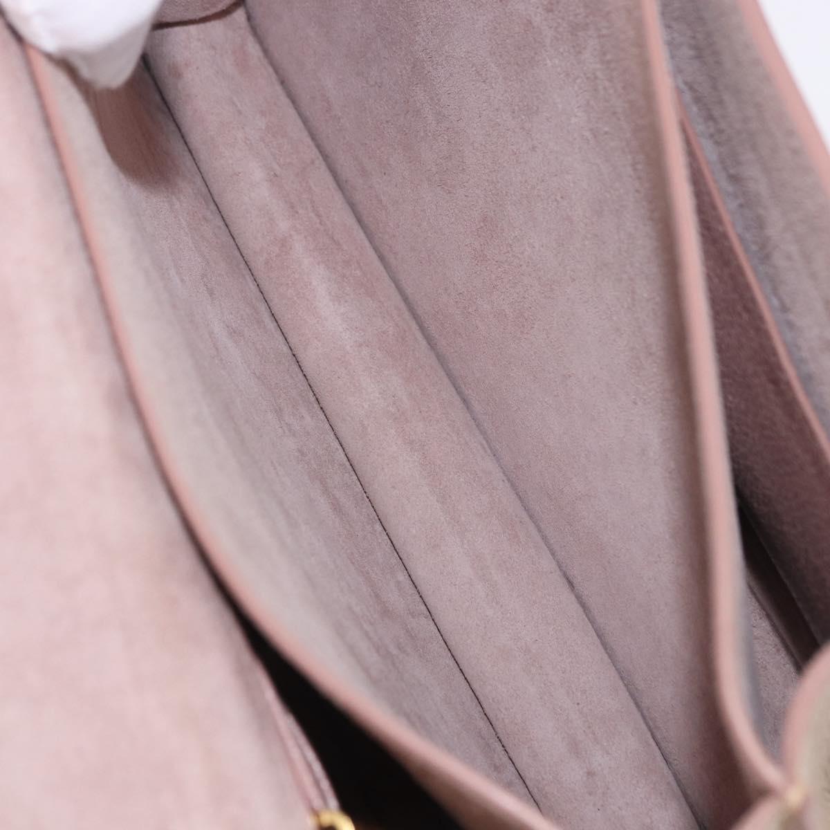 Miu Miu Hand Bag Leather 2way Pink Gold Tone Auth ka6266A