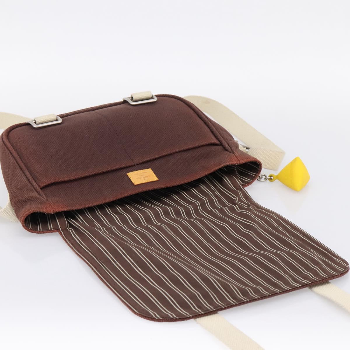 LOUIS VUITTON Antigua Buzzus PM Shoulder Bag Canvas Brown M40080 LV Auth ka6270