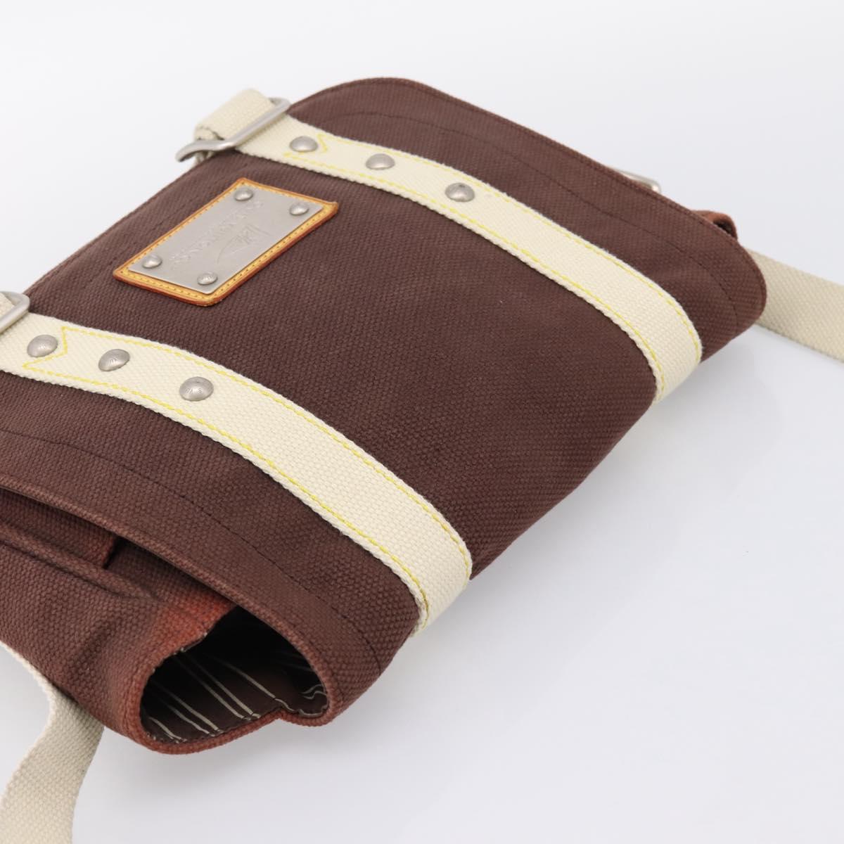 LOUIS VUITTON Antigua Buzzus PM Shoulder Bag Canvas Brown M40080 LV Auth ka6270