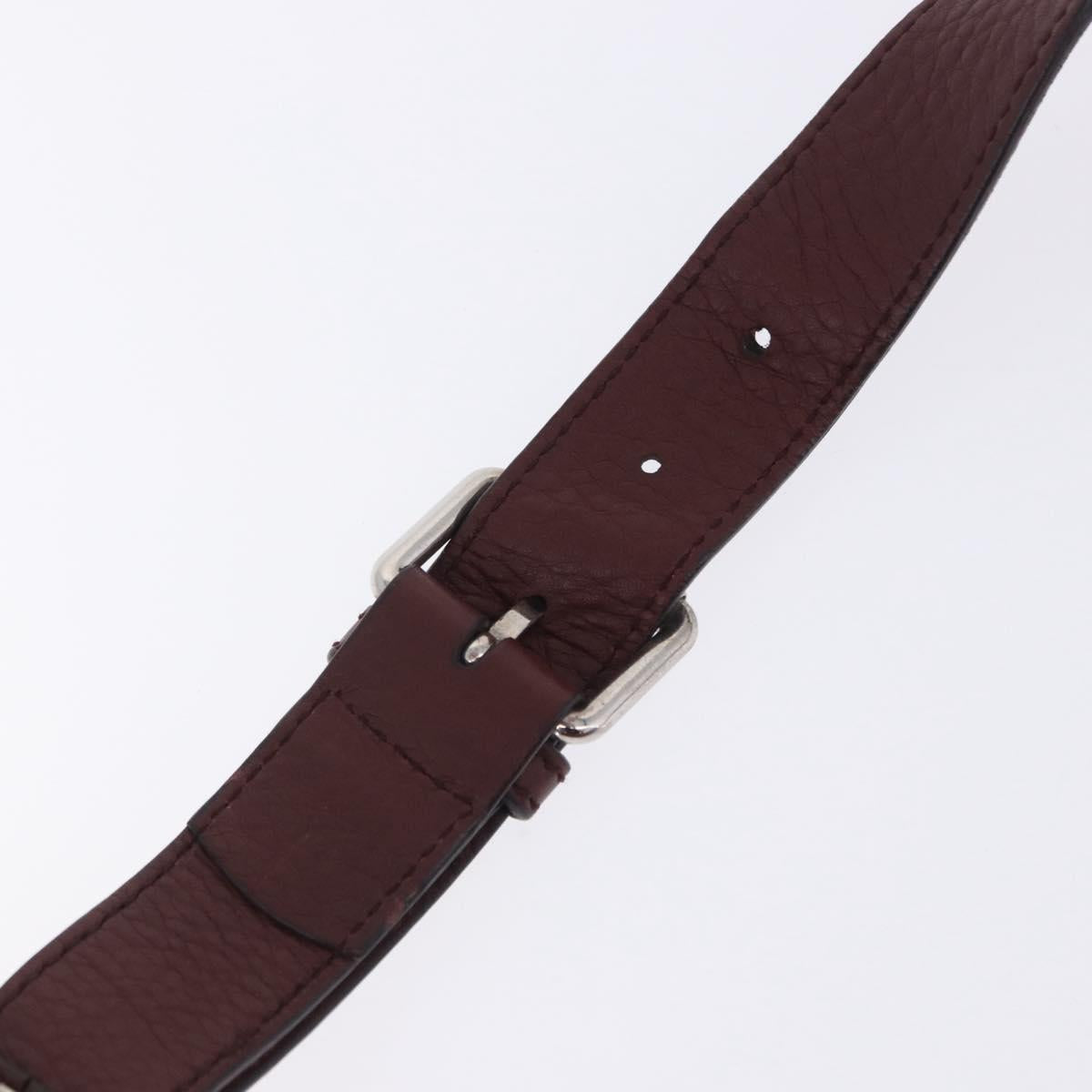 GUCCI Interlocking Shoulder Bag Leather Bordeaux Silver 322056 Auth ka6271V