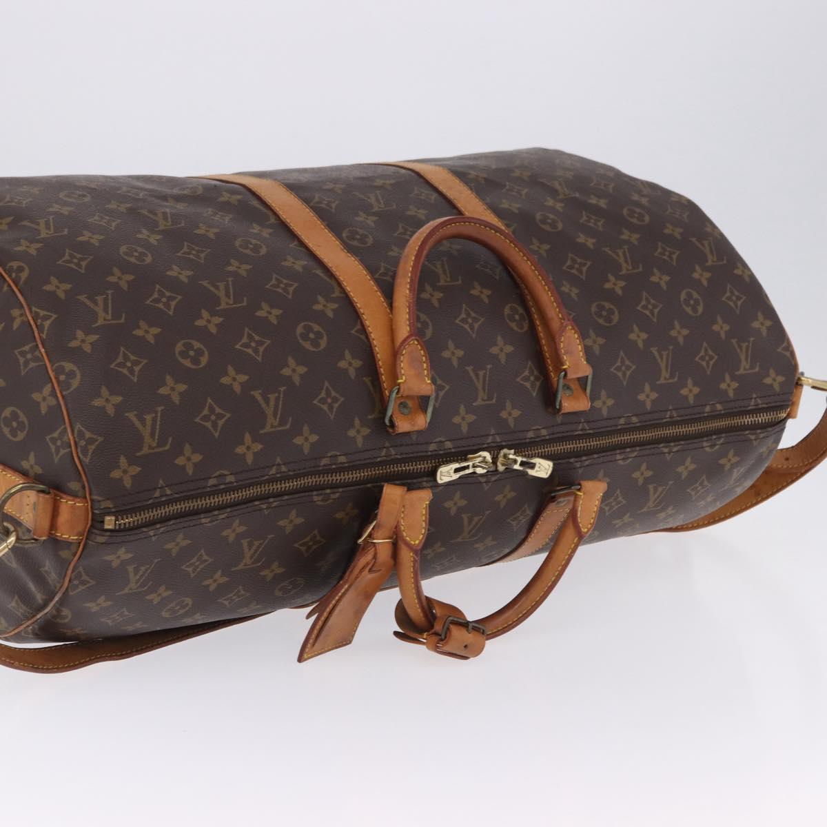 LOUIS VUITTON Monogram Keepall Bandouliere 55 Boston Bag M41414 LV Auth ka6272