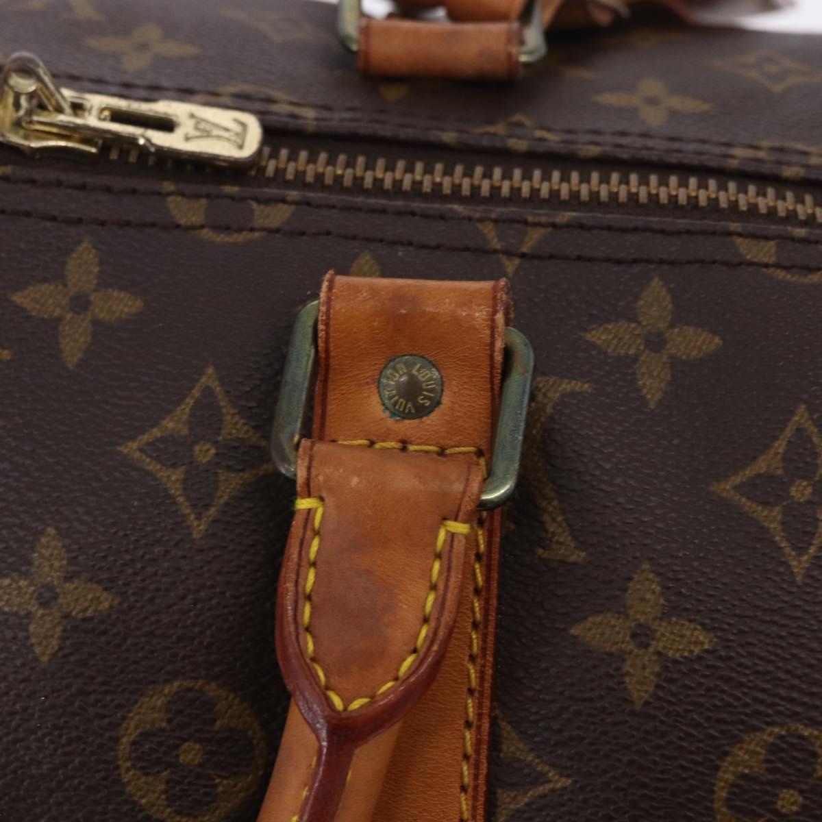 LOUIS VUITTON Monogram Keepall Bandouliere 55 Boston Bag M41414 LV Auth ka6272