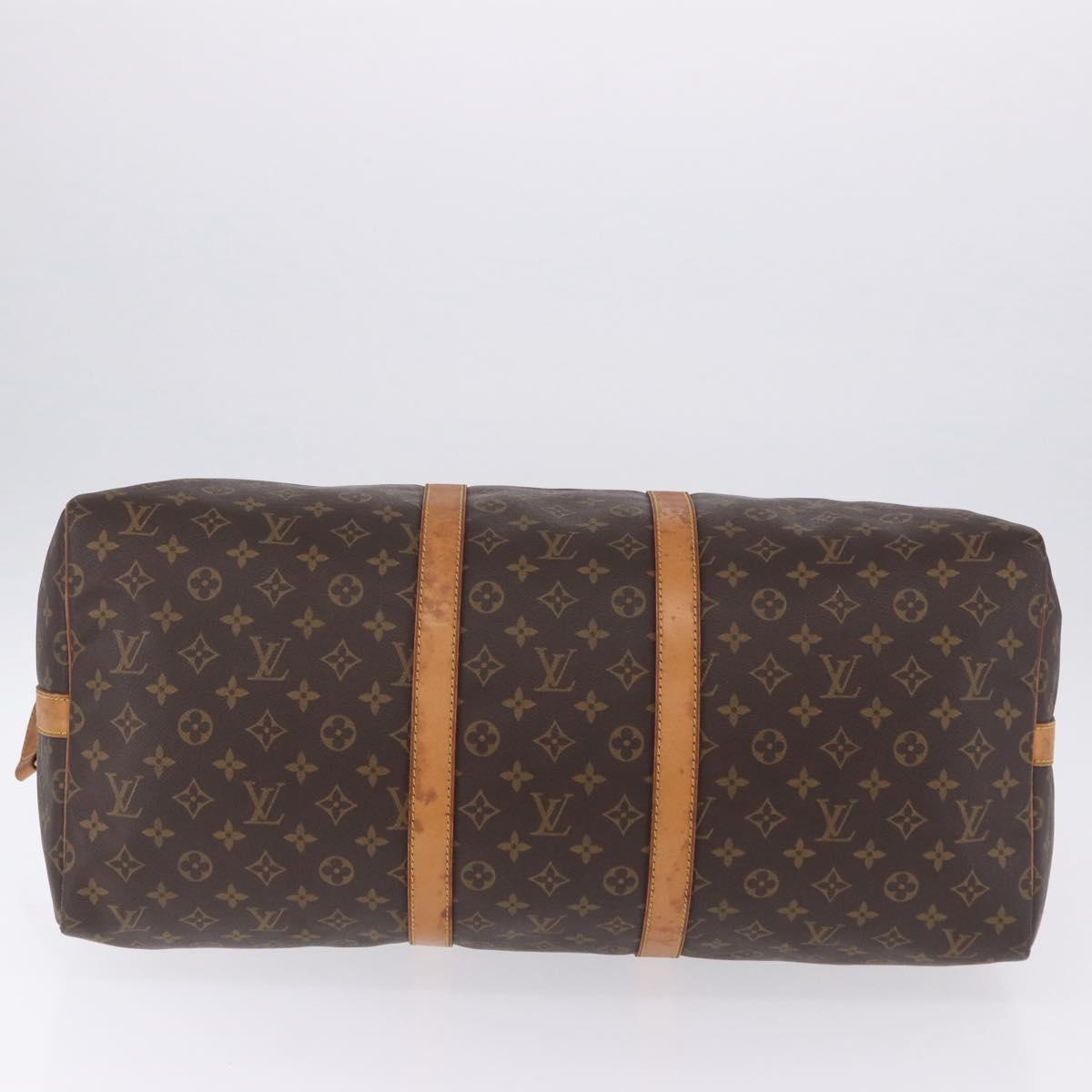 LOUIS VUITTON Monogram Keepall Bandouliere 55 Boston Bag M41414 LV Auth ka6272