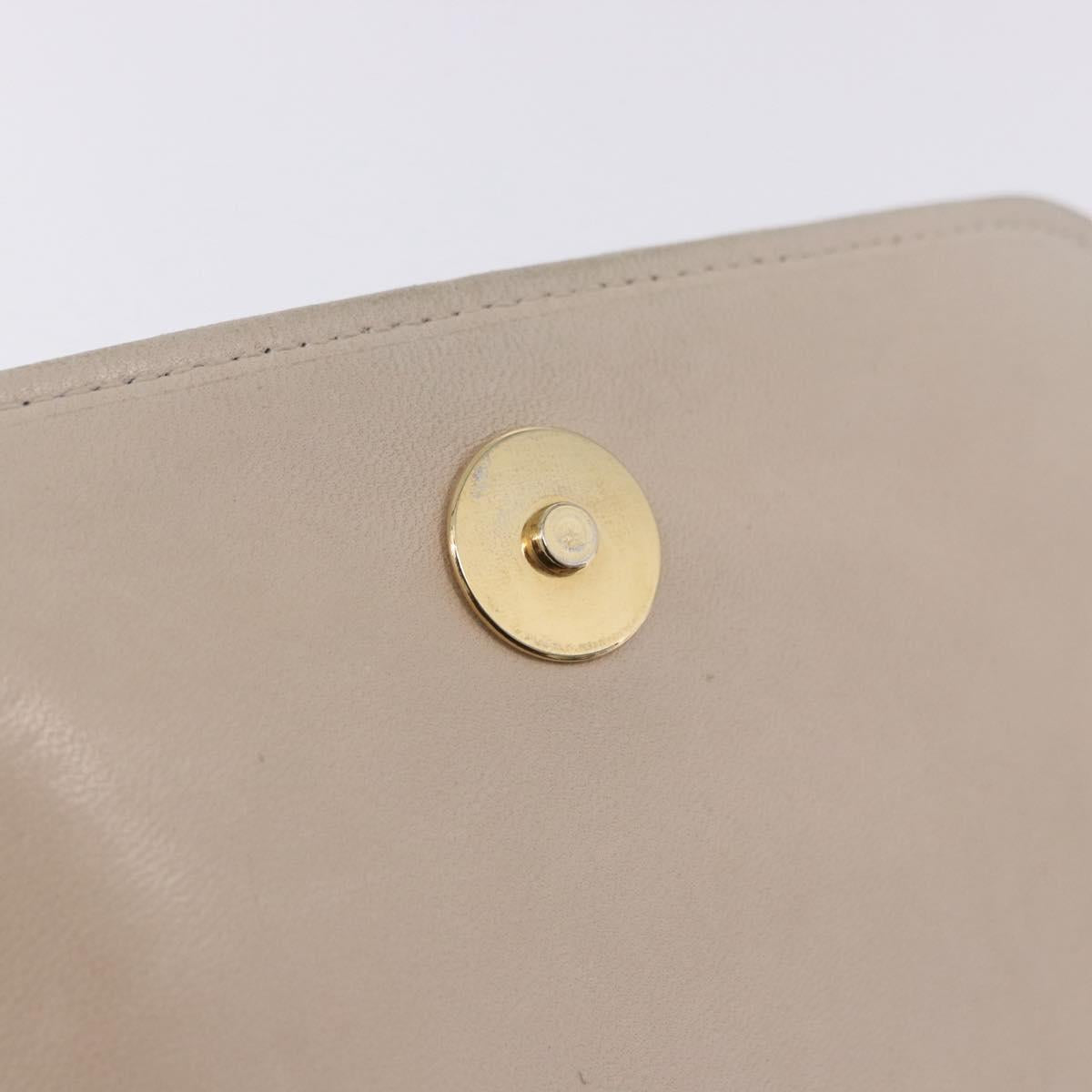 CHANEL COCO Mark Chain Shoulder Bag Lamb Skin Ivory Gold Tone CC Auth ka6278A