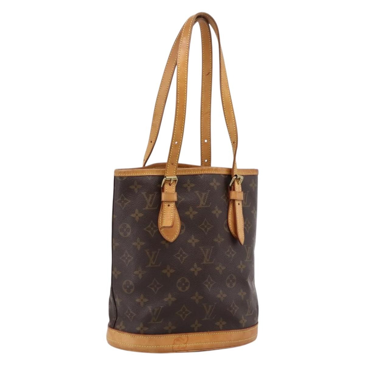LOUIS VUITTON Monogram Bucket PM Shoulder Bag M42238 LV Auth ka6280