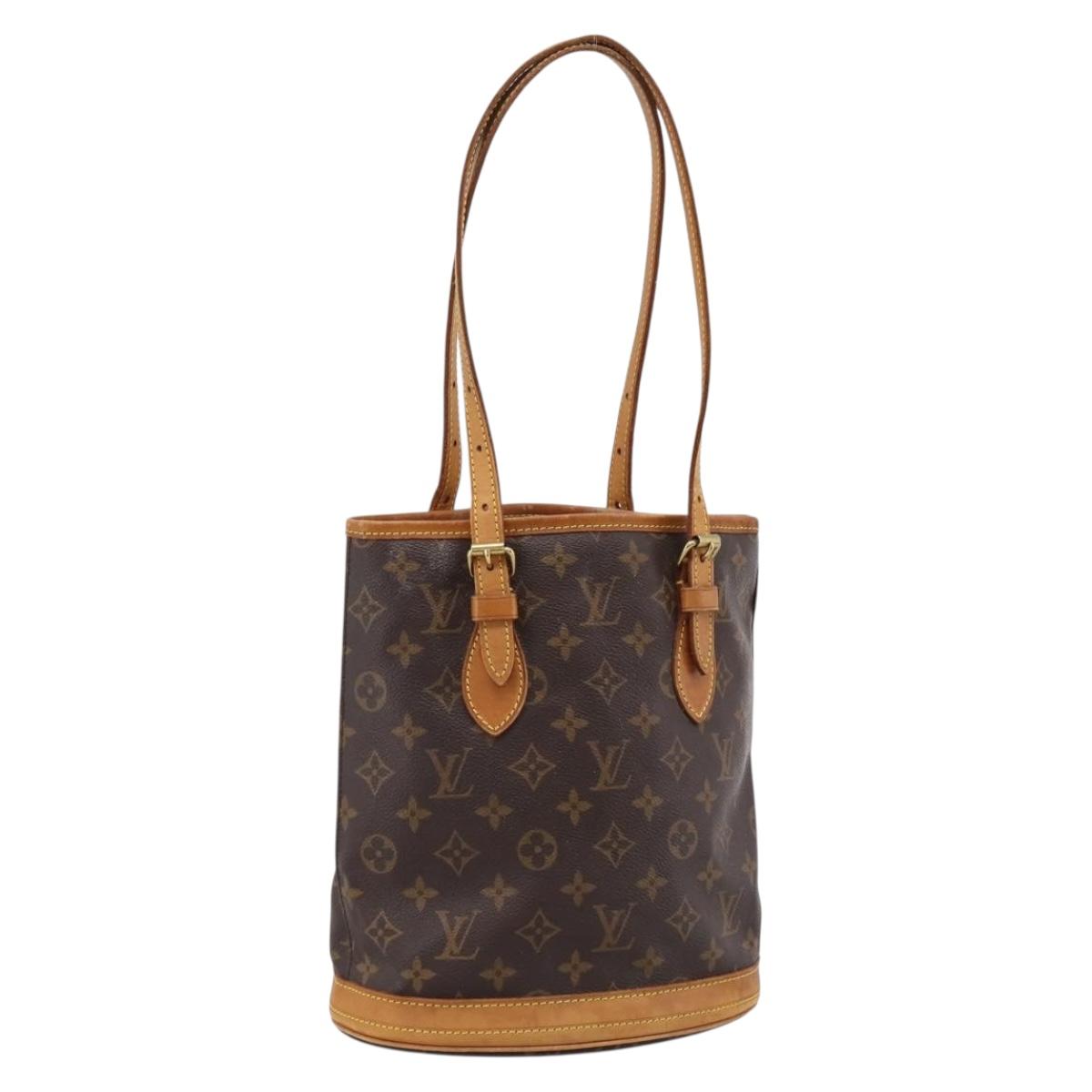 LOUIS VUITTON Monogram Bucket PM Shoulder Bag M42238 LV Auth ka6281