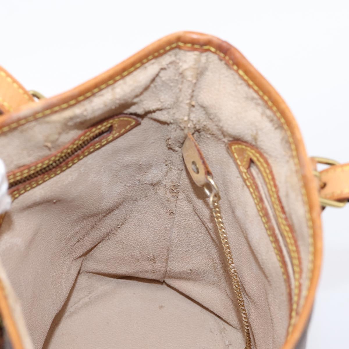 LOUIS VUITTON Monogram Bucket PM Shoulder Bag M42238 LV Auth ka6281