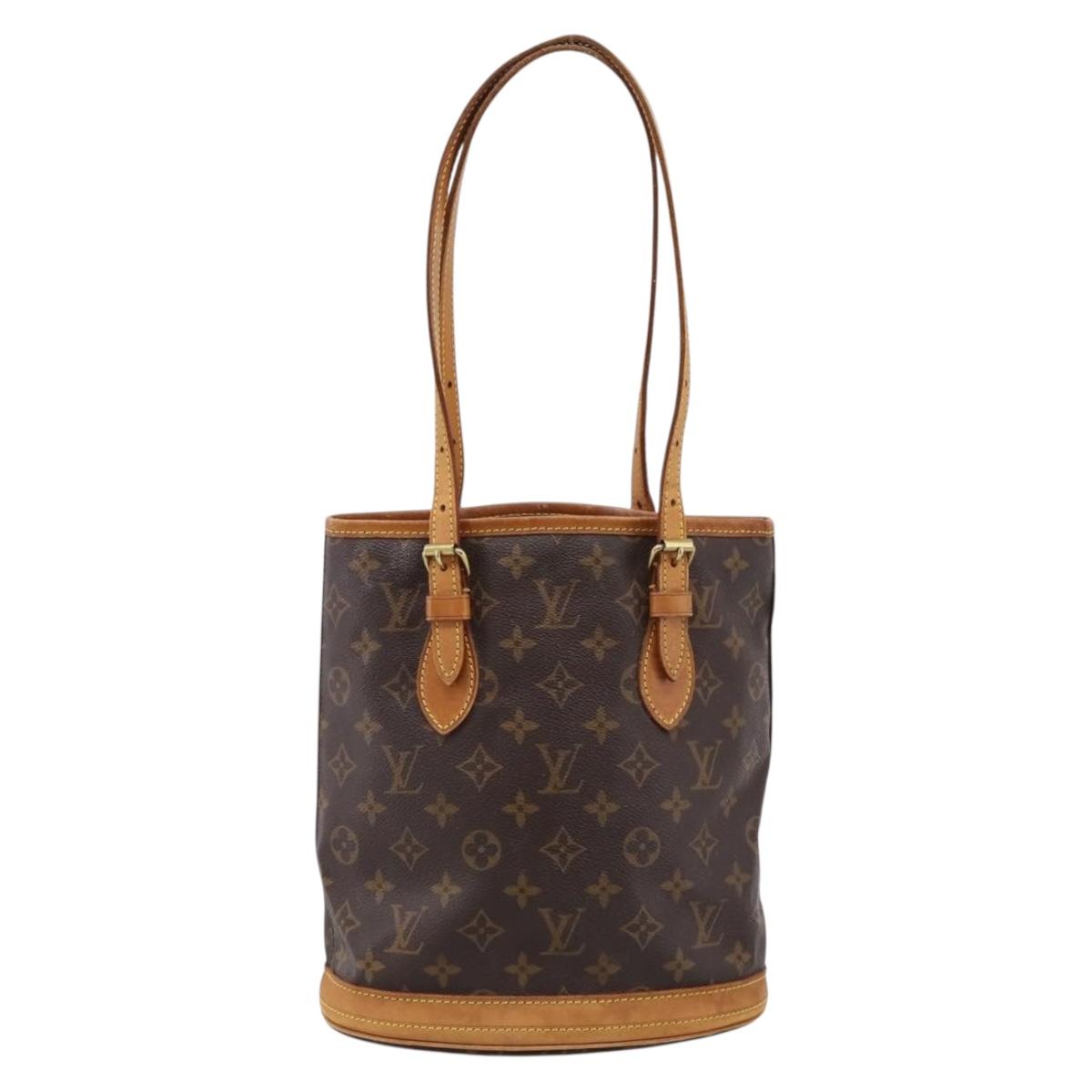 LOUIS VUITTON Monogram Bucket PM Shoulder Bag M42238 LV Auth ka6281