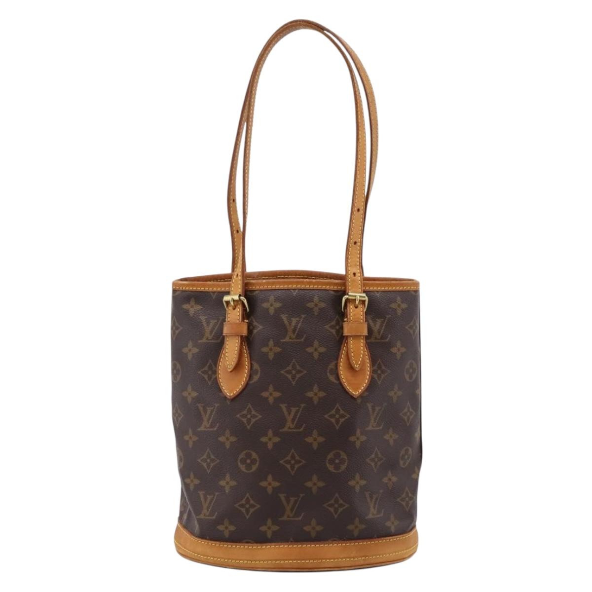 LOUIS VUITTON Monogram Bucket PM Shoulder Bag M42238 LV Auth ka6281