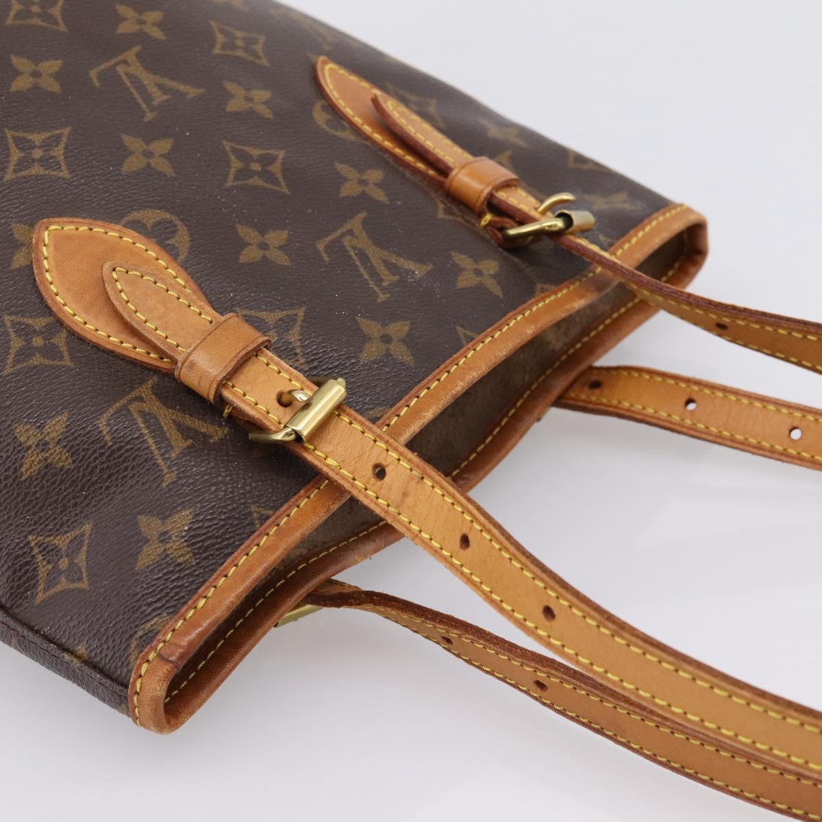 LOUIS VUITTON Monogram Bucket PM Shoulder Bag M42238 LV Auth ka6281