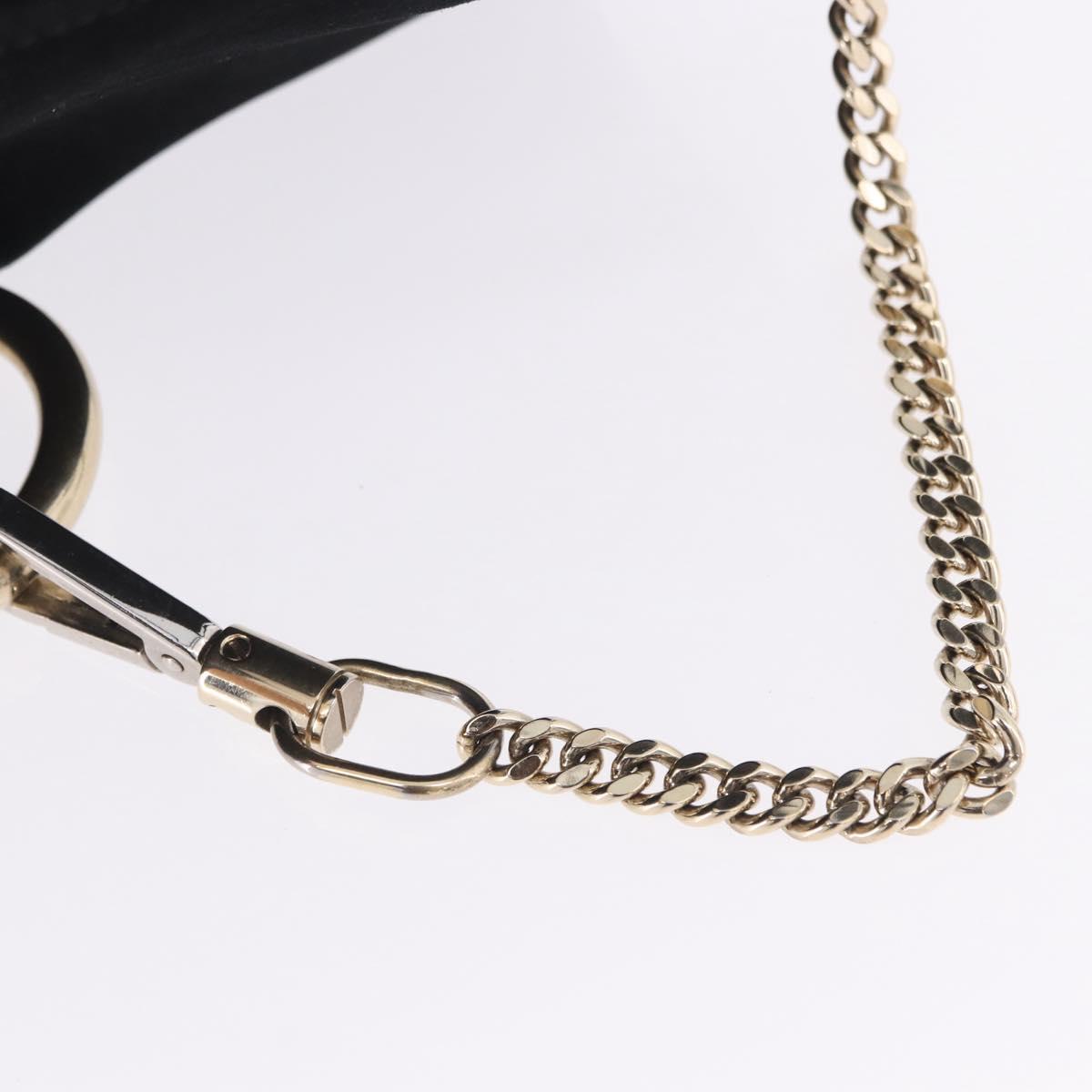 Chloe Faye Chain Shoulder Bag Suede Black Gold Tone Auth ka6283