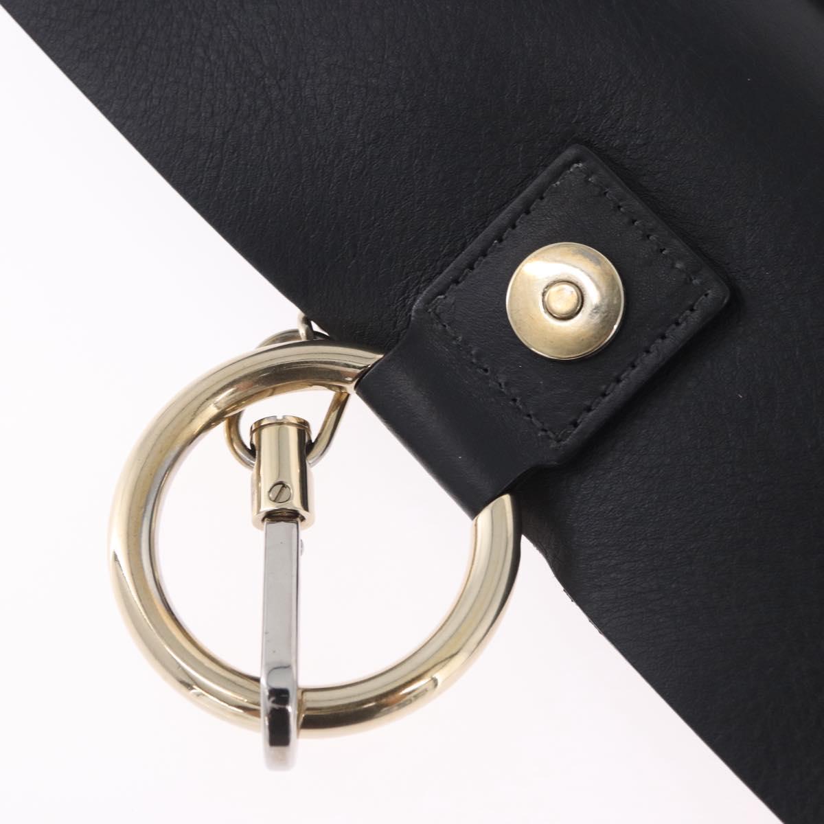 Chloe Faye Chain Shoulder Bag Suede Black Gold Tone Auth ka6283