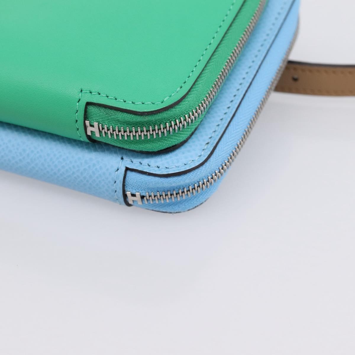 HERMES Nouveau To Go Ship Shoulder Wallet Leather Lavande Auth ka6284SM