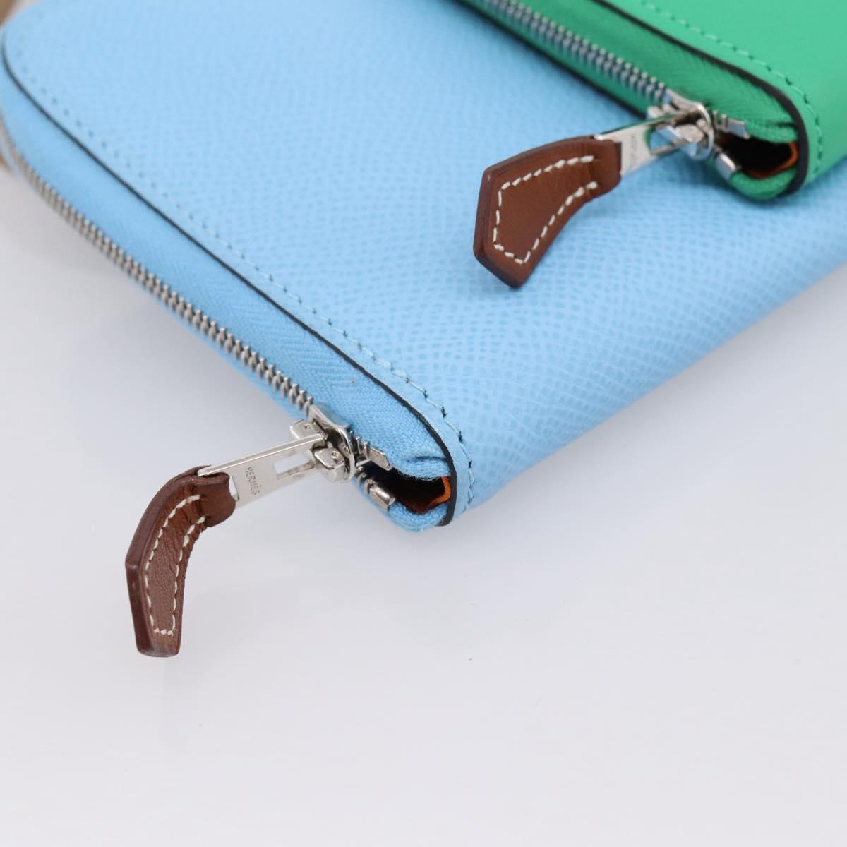 HERMES Nouveau To Go Ship Shoulder Wallet Leather Lavande Auth ka6284SM