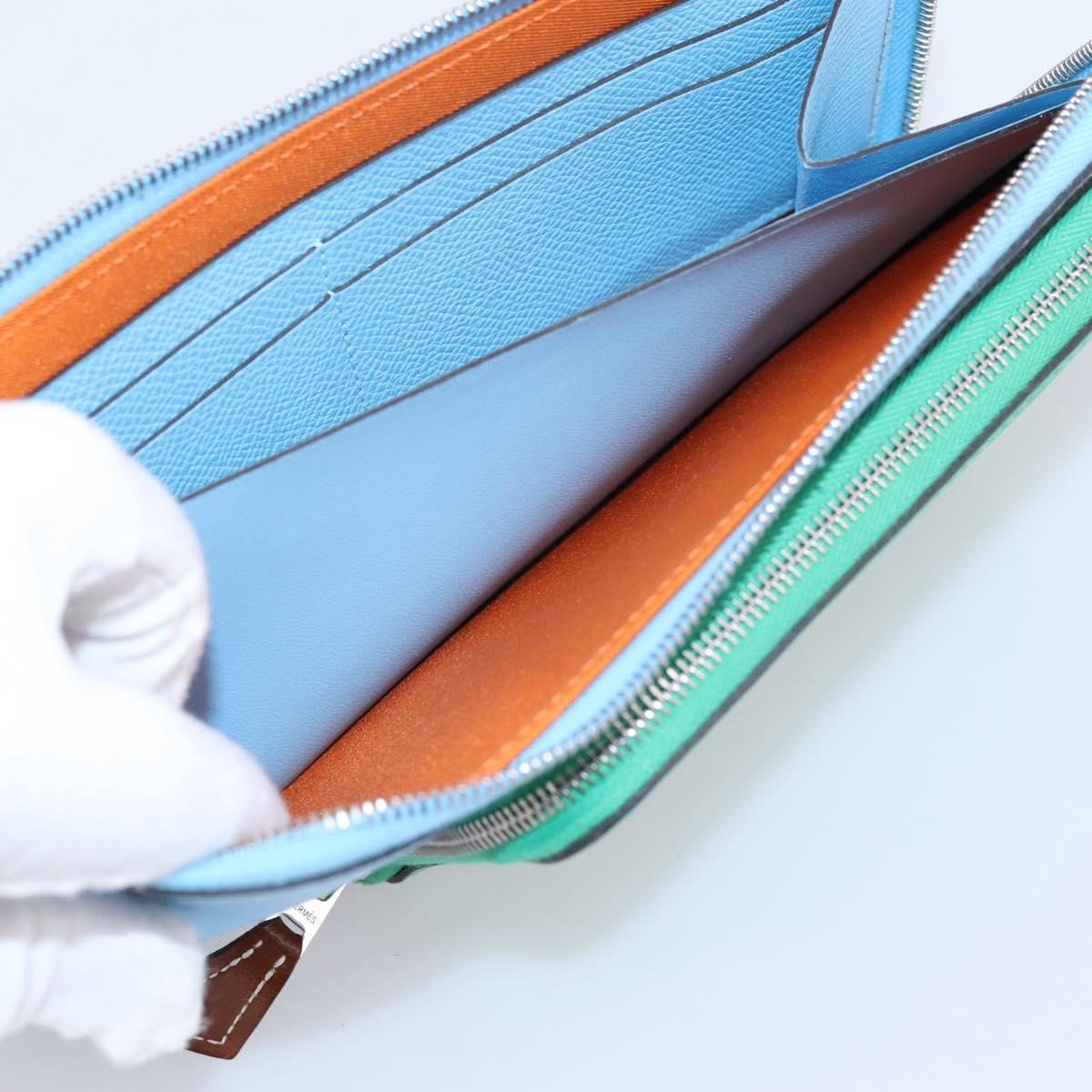 HERMES Nouveau To Go Ship Shoulder Wallet Leather Lavande Auth ka6284SM