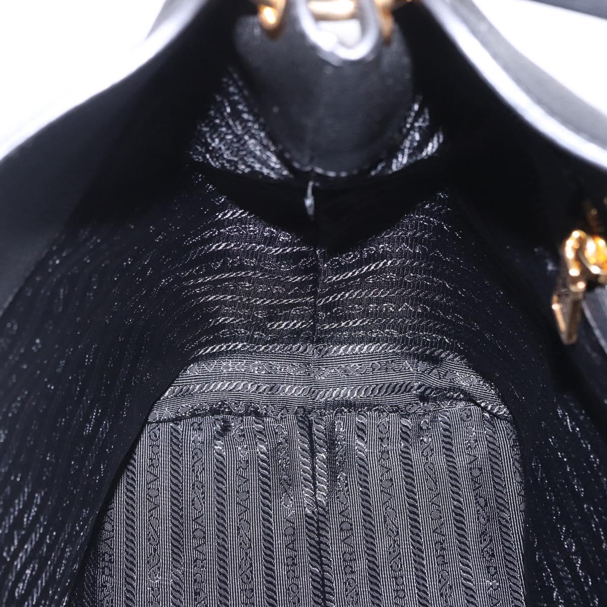 PRADA Shoulder Bag Leather Black Gold Tone Auth ka6289M