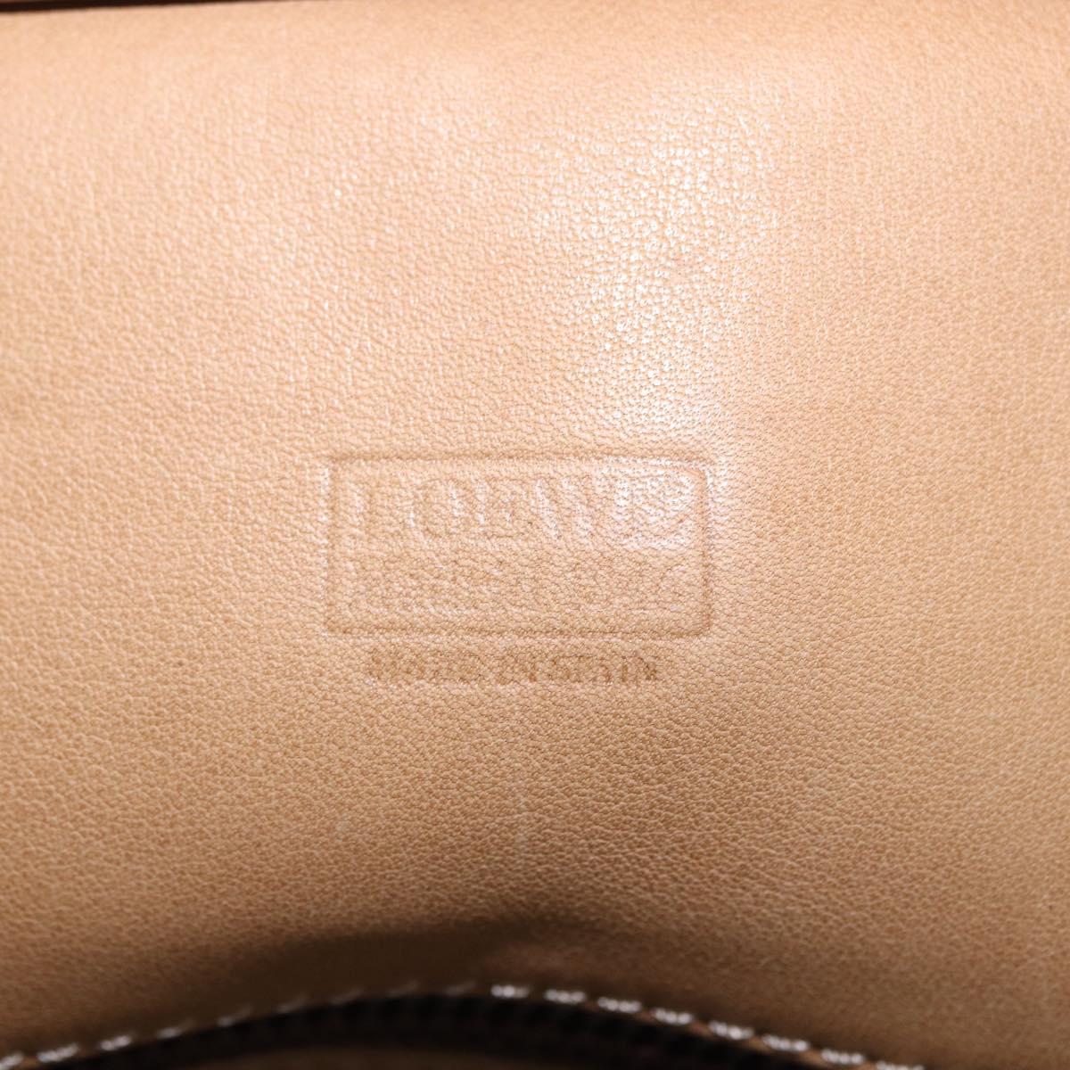 LOEWE Amazona 32 Hand Bag Suede Beige Gold Tone Auth ka6290