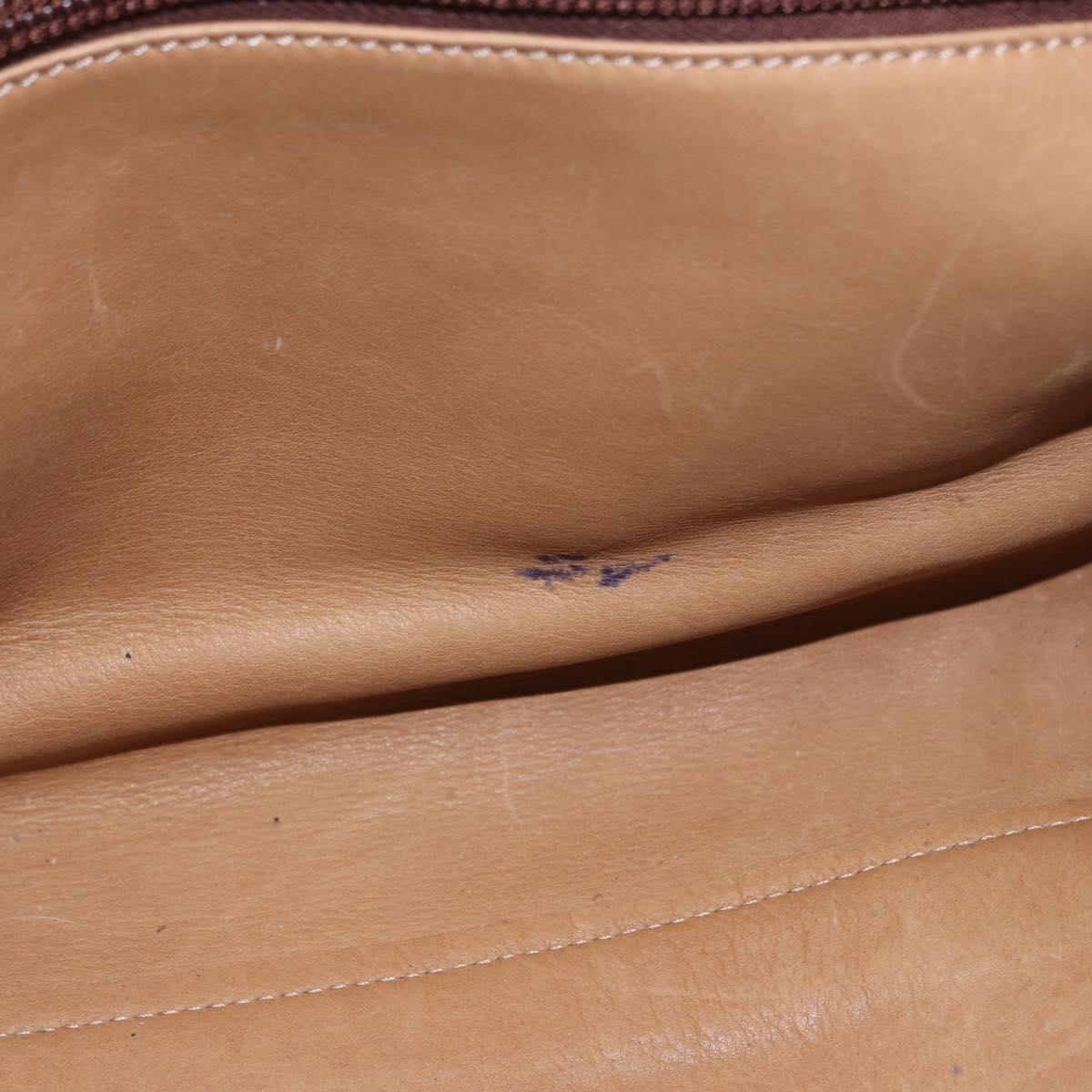 LOEWE Amazona 32 Hand Bag Suede Beige Gold Tone Auth ka6290