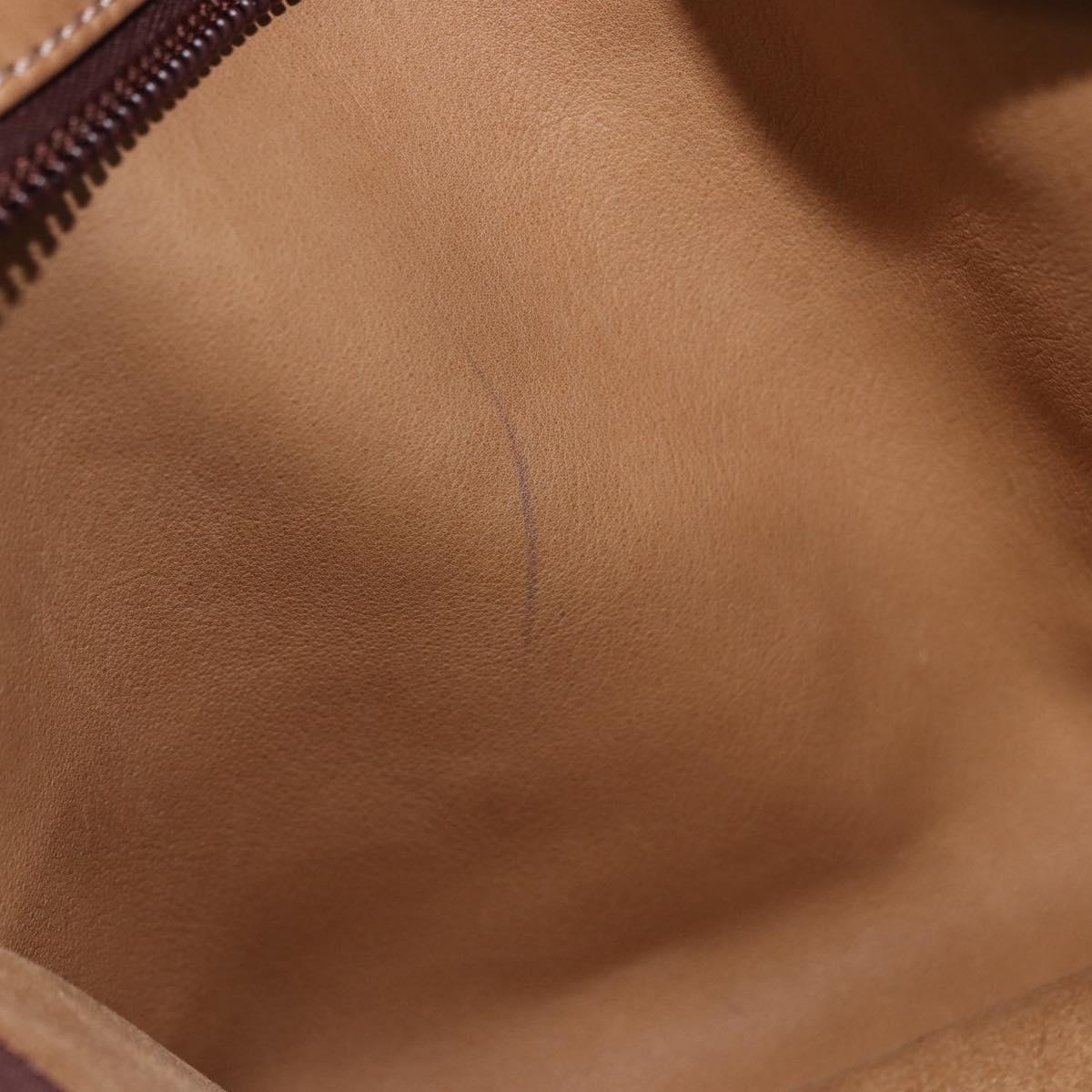 LOEWE Amazona 32 Hand Bag Suede Beige Gold Tone Auth ka6290