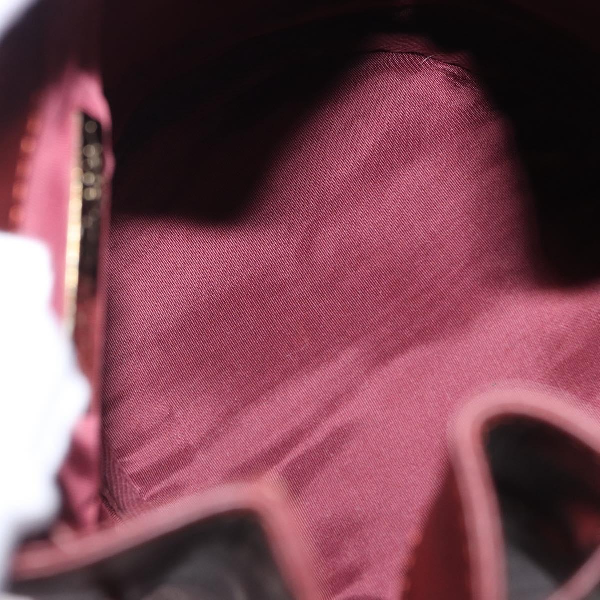 CARTIER Must Line Shoulder Bag Leather Bordeaux Gold Tone Auth ka6294A