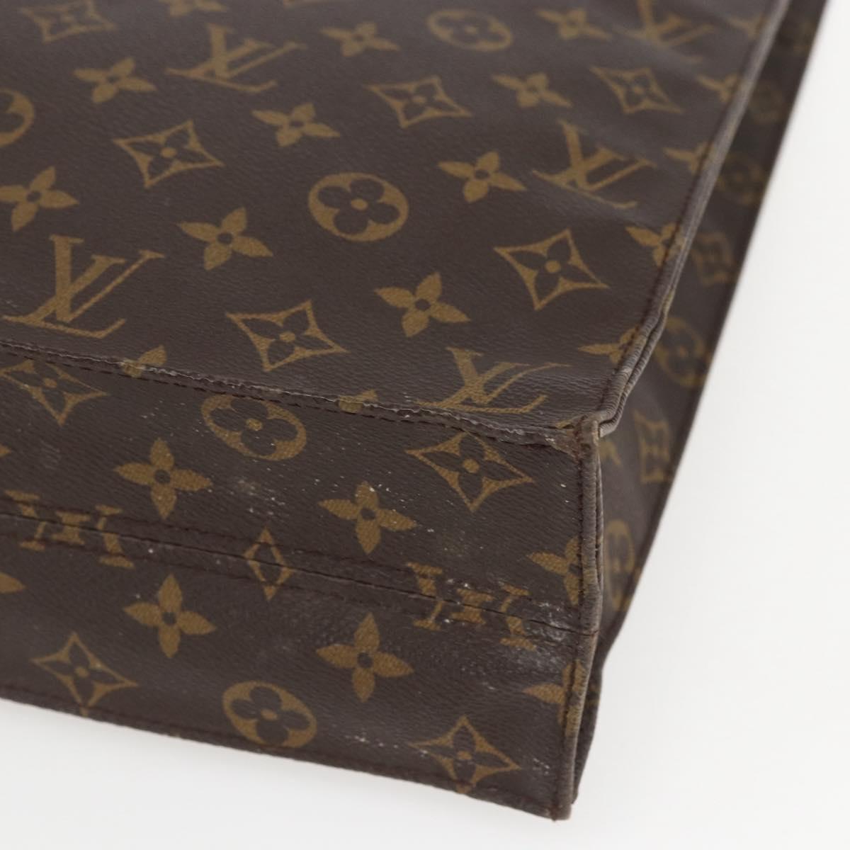 LOUIS VUITTON Monogram Sac Plat Hand Bag M51140 LV Auth ka630