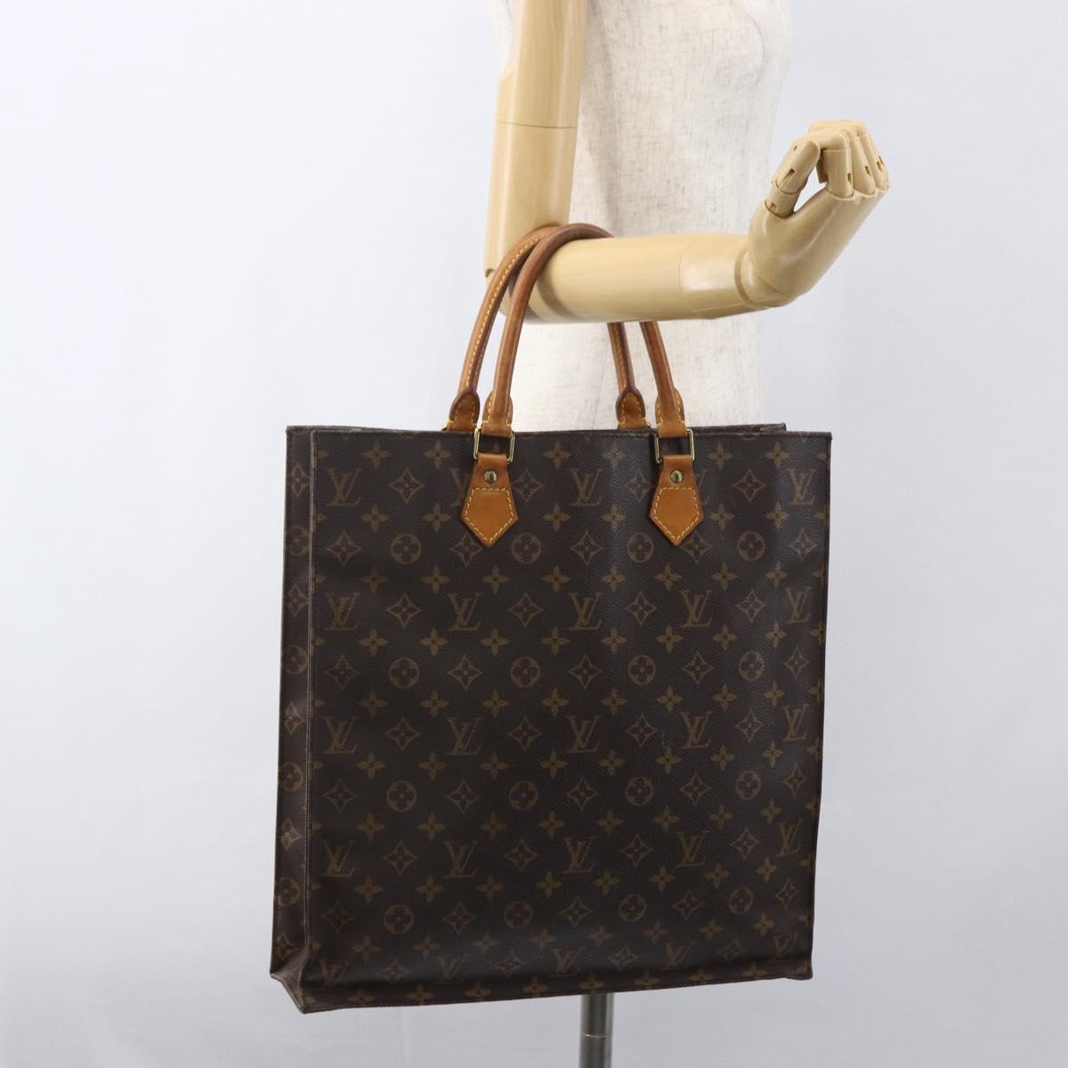 LOUIS VUITTON Monogram Sac Plat Hand Bag M51140 LV Auth ka630