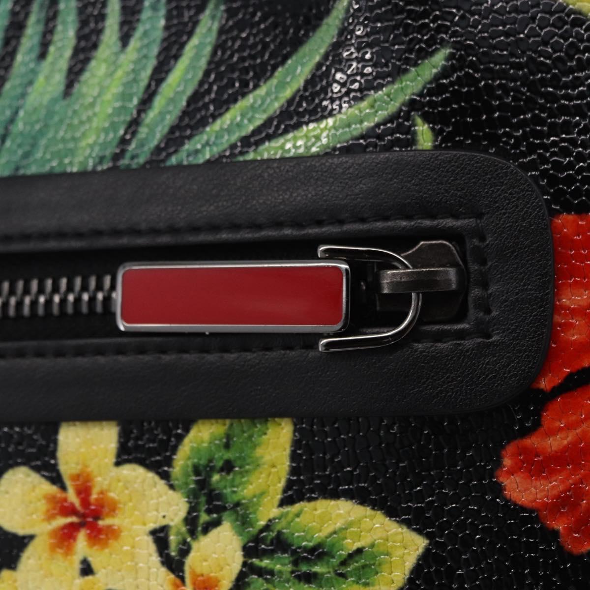 Christian Louboutin Clutch Bag Leather Black Silver Auth ka6300A