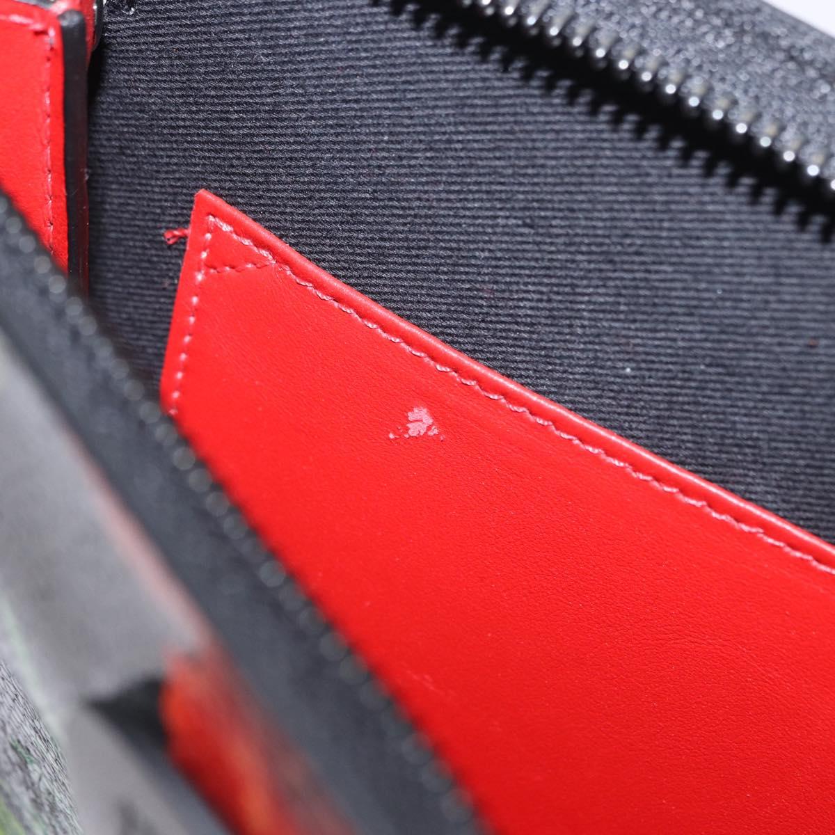 Christian Louboutin Clutch Bag Leather Black Silver Auth ka6300A