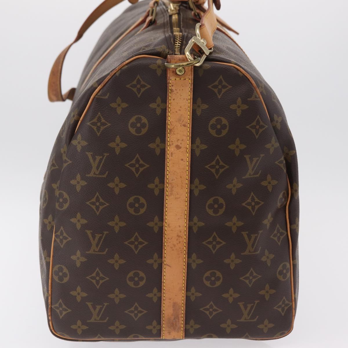 LOUIS VUITTON Monogram Keepall Bandouliere 60 Boston Bag M41412 LV Auth ka6301