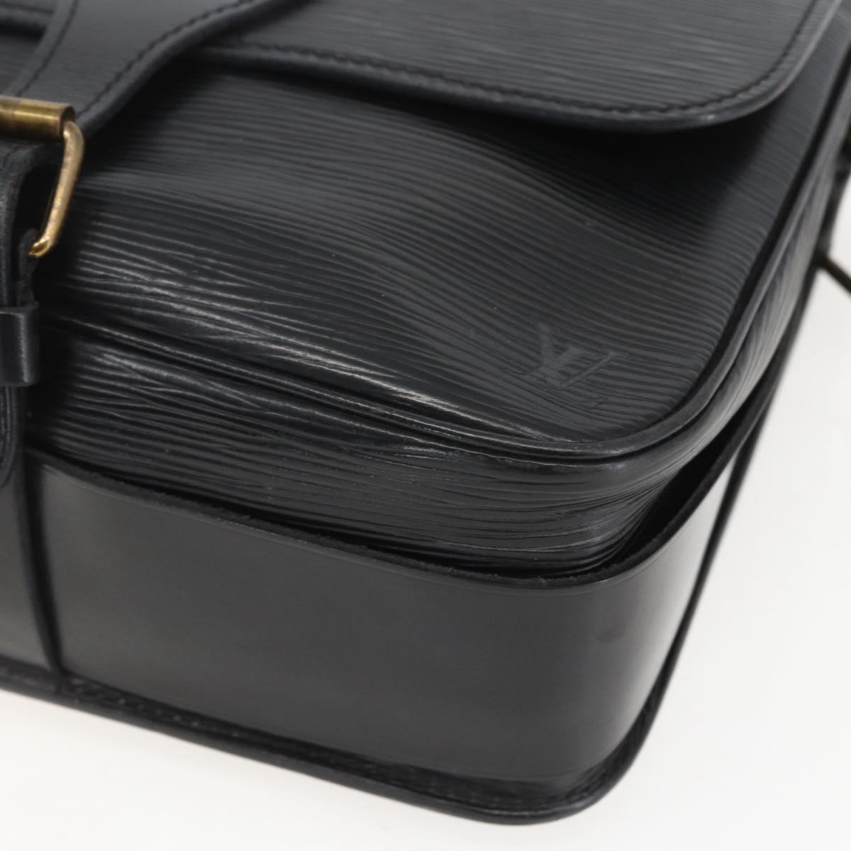 LOUIS VUITTON Epi Cartouchiere MM Shoulder Bag Black Noir M52242 LV Auth ka631
