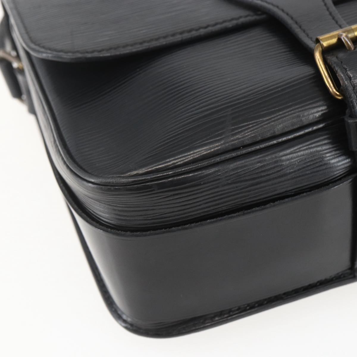 LOUIS VUITTON Epi Cartouchiere MM Shoulder Bag Black Noir M52242 LV Auth ka631