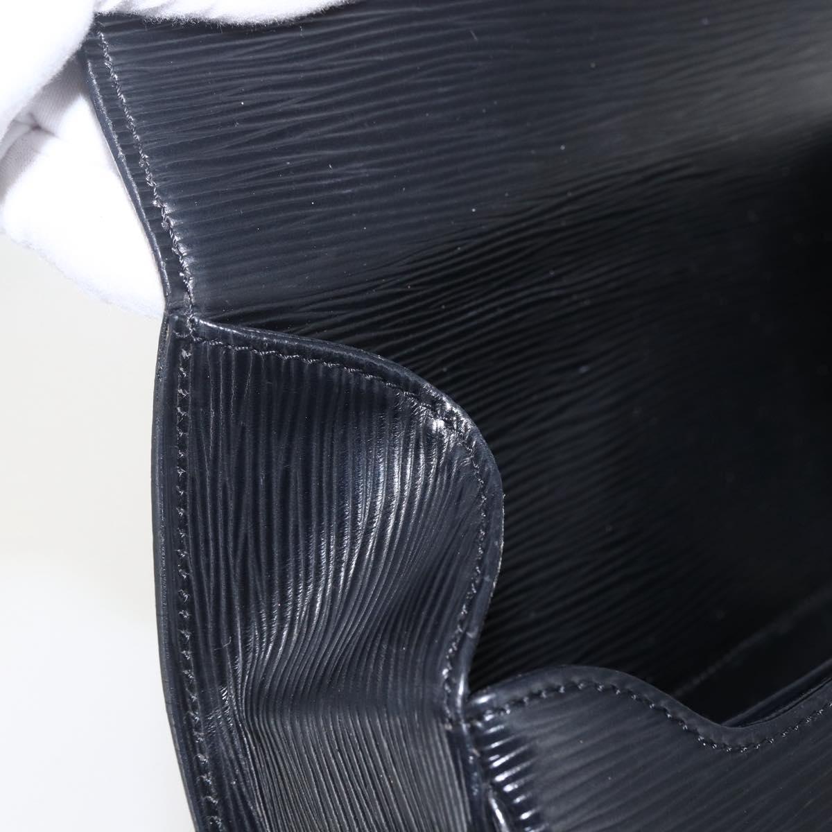 LOUIS VUITTON Epi Cartouchiere MM Shoulder Bag Black Noir M52242 LV Auth ka631