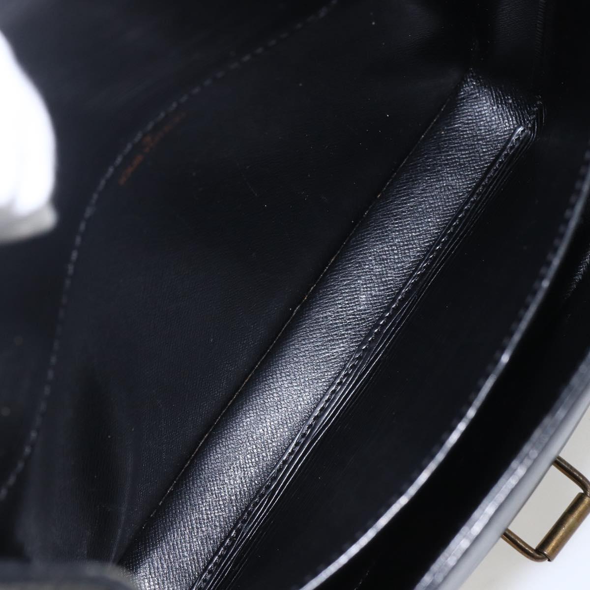 LOUIS VUITTON Epi Cartouchiere MM Shoulder Bag Black Noir M52242 LV Auth ka631