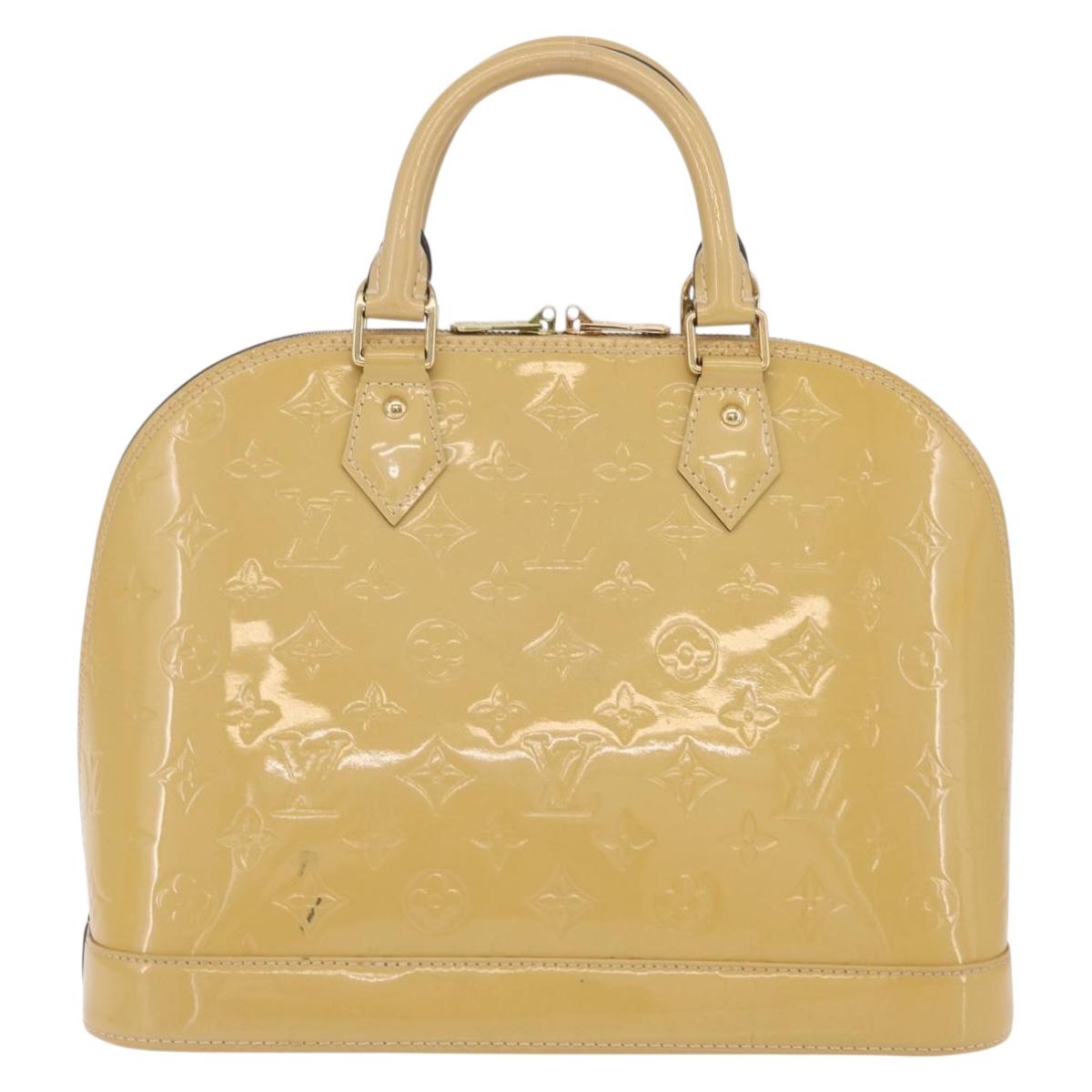LOUIS VUITTON Monogram Vernis Alma PM Hand Bag Beige M90170 LV Auth ka6313A