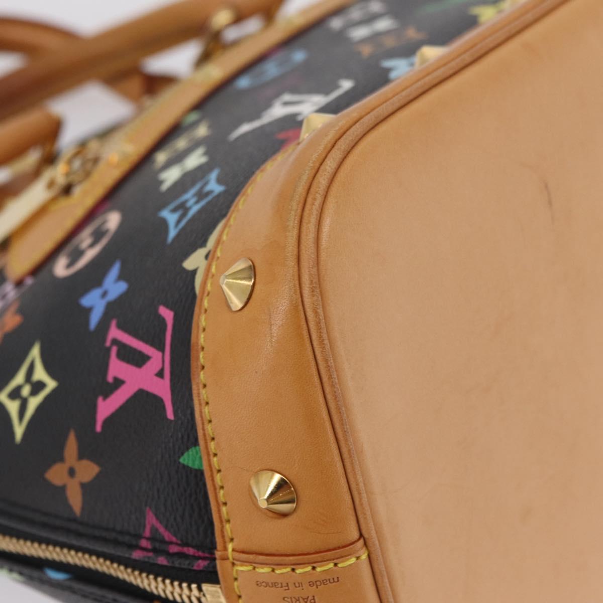 LOUIS VUITTON Monogram Multicolor Alma Hand Bag Black M92646 LV Auth ka6314V
