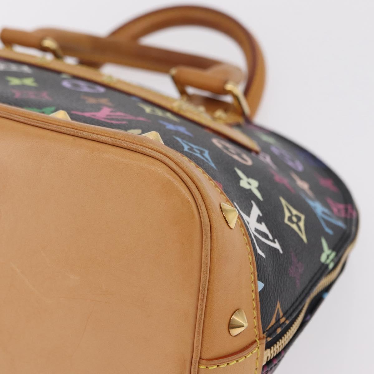 LOUIS VUITTON Monogram Multicolor Alma Hand Bag Black M92646 LV Auth ka6314V