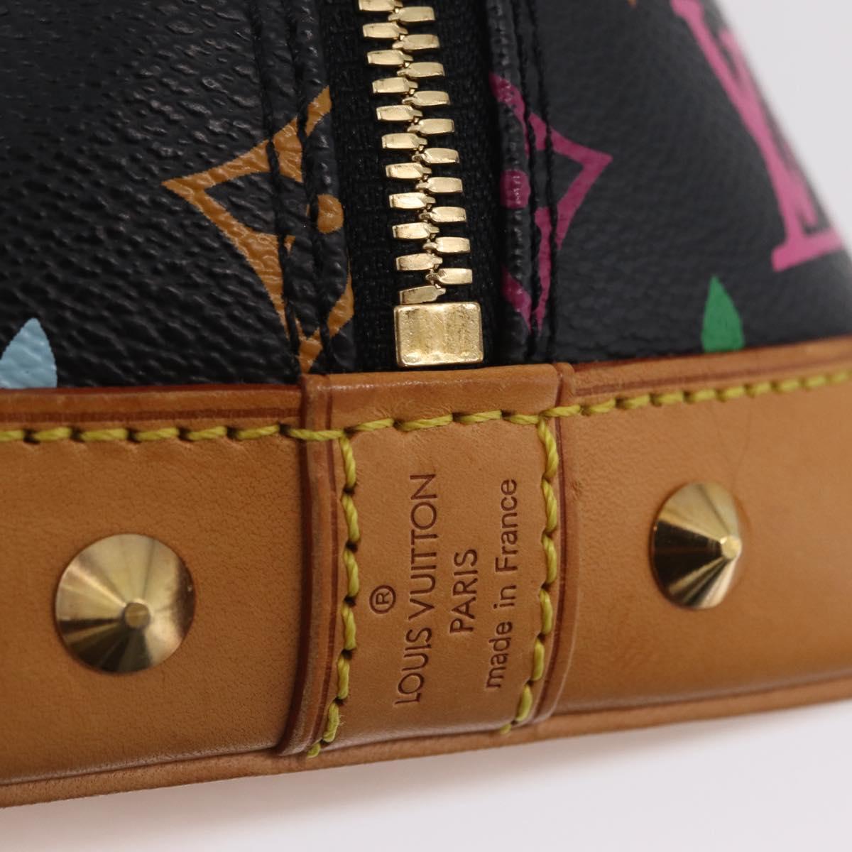 LOUIS VUITTON Monogram Multicolor Alma Hand Bag Black M92646 LV Auth ka6314V