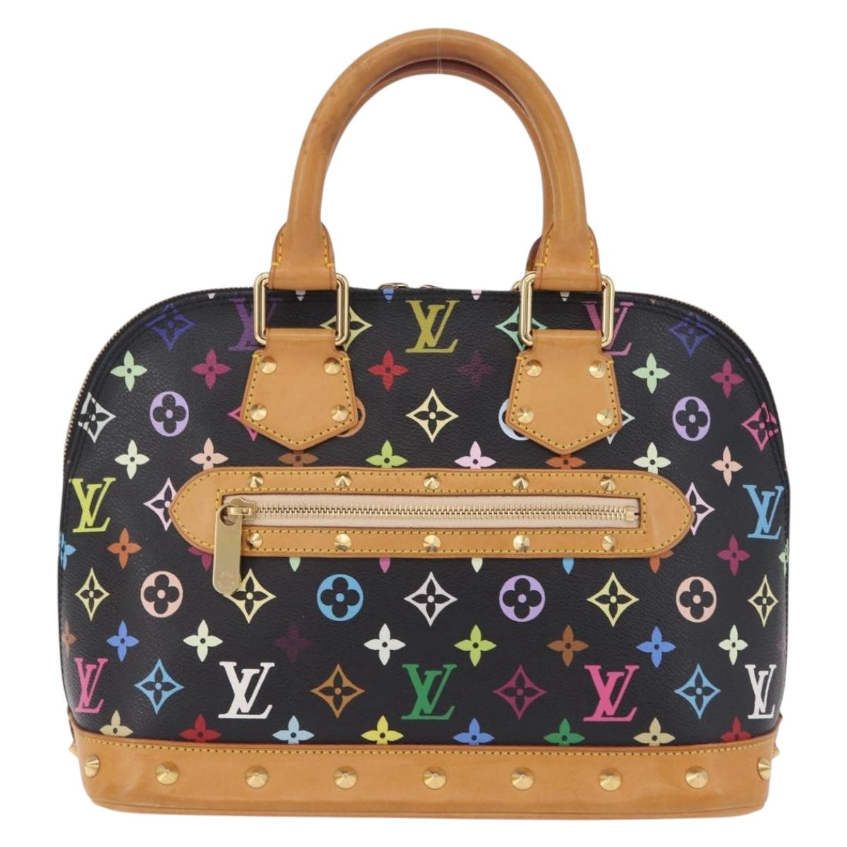LOUIS VUITTON Monogram Multicolor Alma Hand Bag Black M92646 LV Auth ka6314V