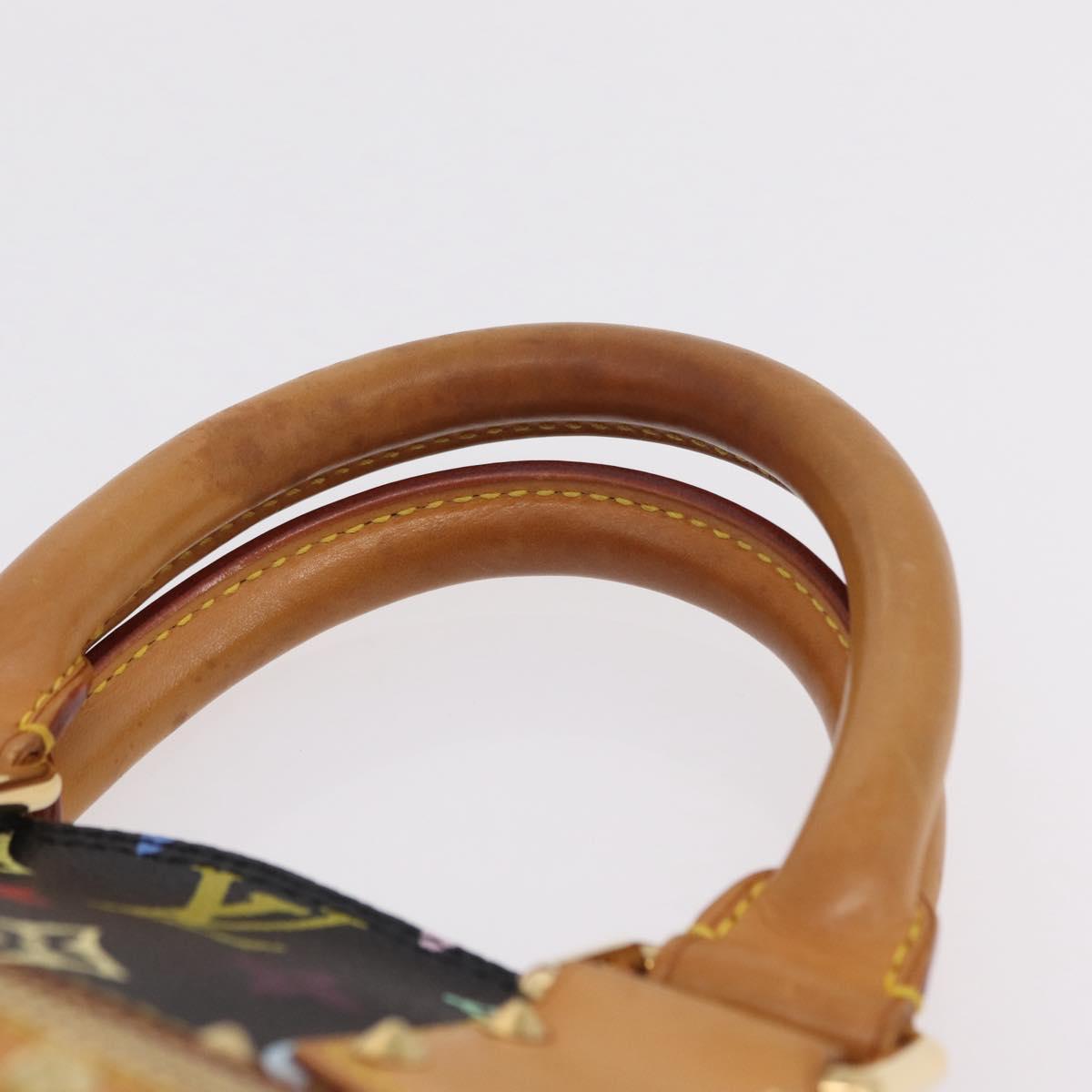 LOUIS VUITTON Monogram Multicolor Alma Hand Bag Black M92646 LV Auth ka6314V