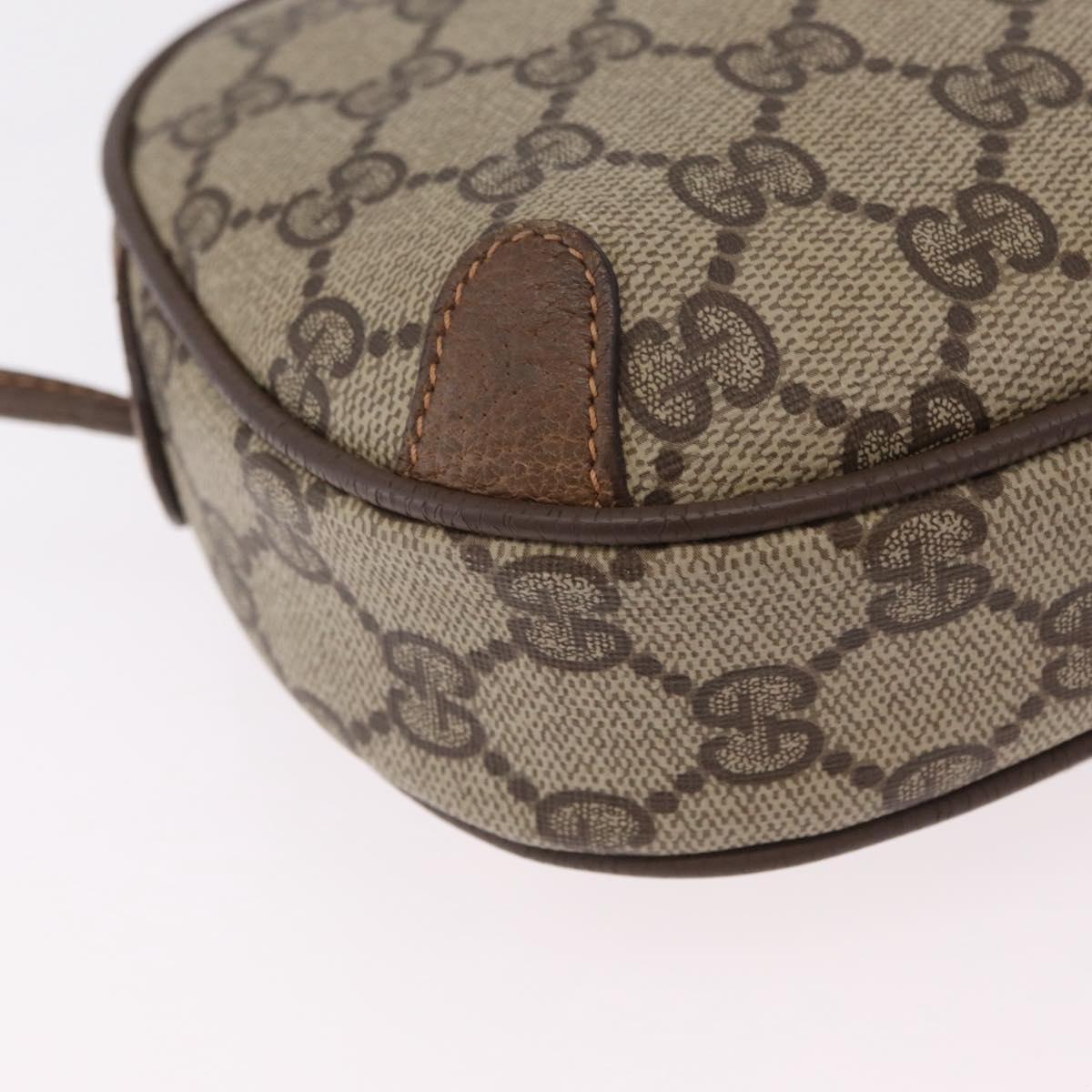 GUCCI GG Supreme Web Sherry Line Bag PVC Beige Gold 89 02 066 Auth ka6316