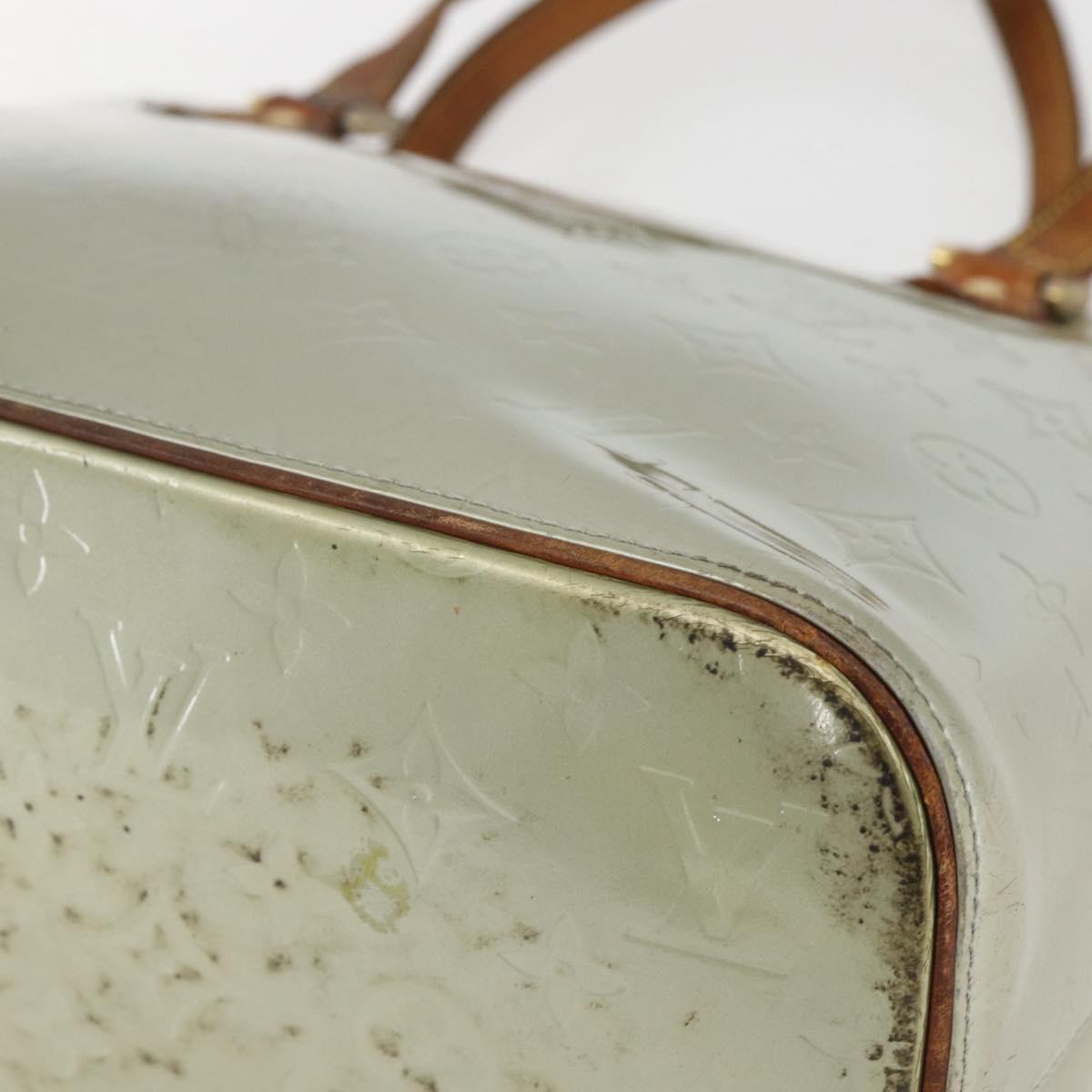 LOUIS VUITTON Monogram Vernis Houston Hand Bag Gris M91053 LV Auth ka632