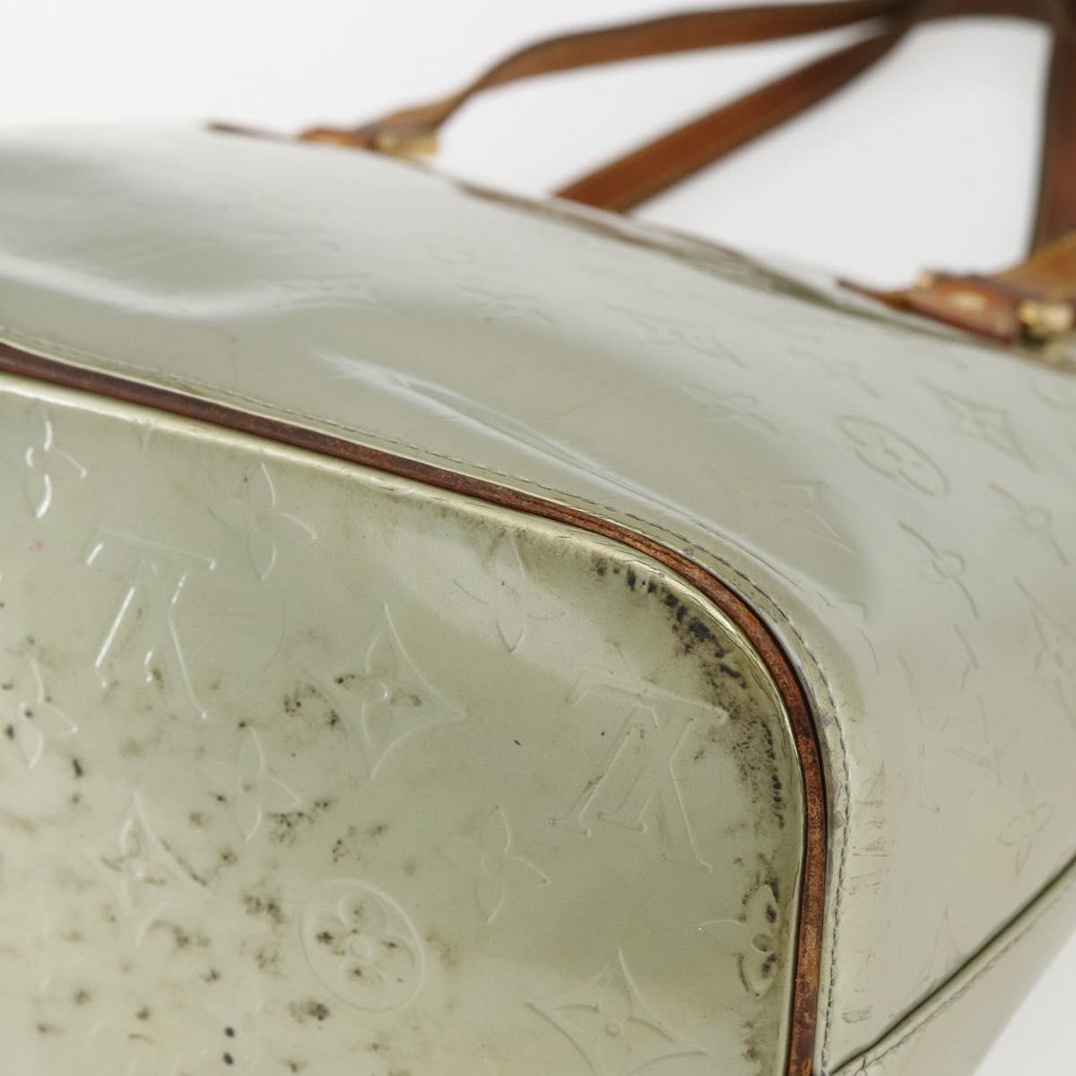 LOUIS VUITTON Monogram Vernis Houston Hand Bag Gris M91053 LV Auth ka632