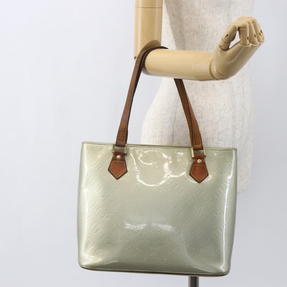 LOUIS VUITTON Monogram Vernis Houston Hand Bag Gris M91053 LV Auth ka632