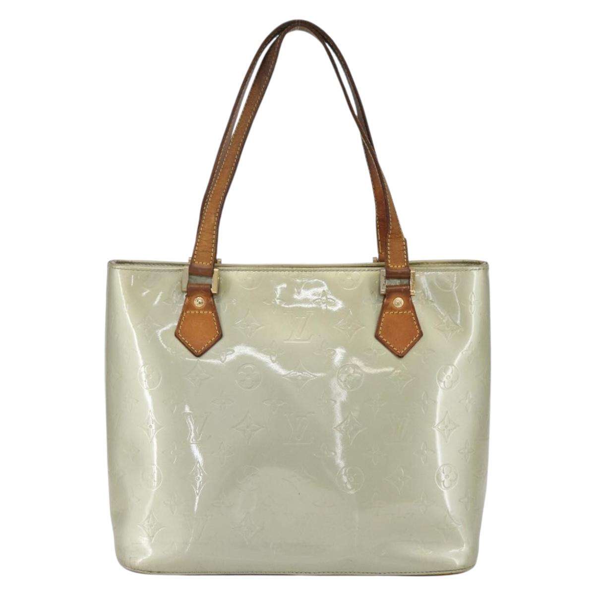 LOUIS VUITTON Monogram Vernis Houston Hand Bag Gris M91053 LV Auth ka632